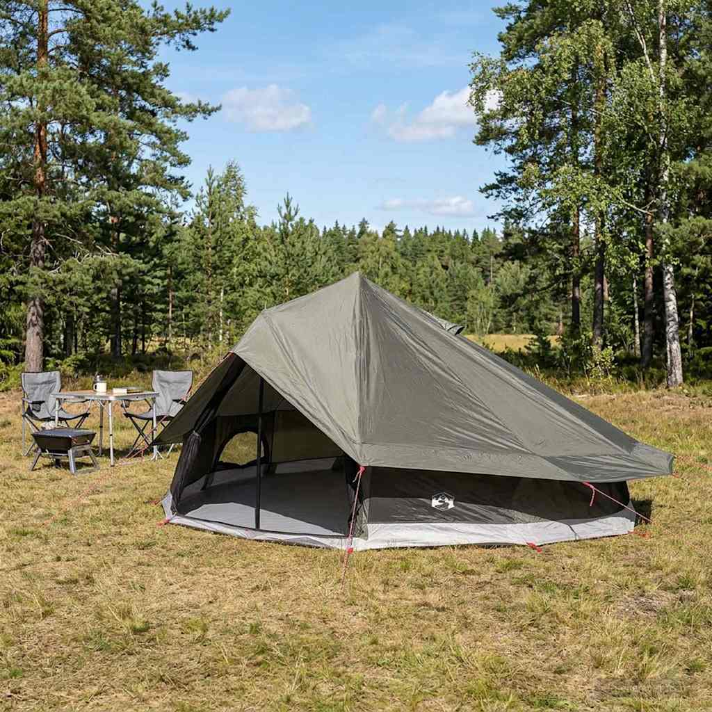 Tipi telt 20 person Brun grå Polyester og stål
