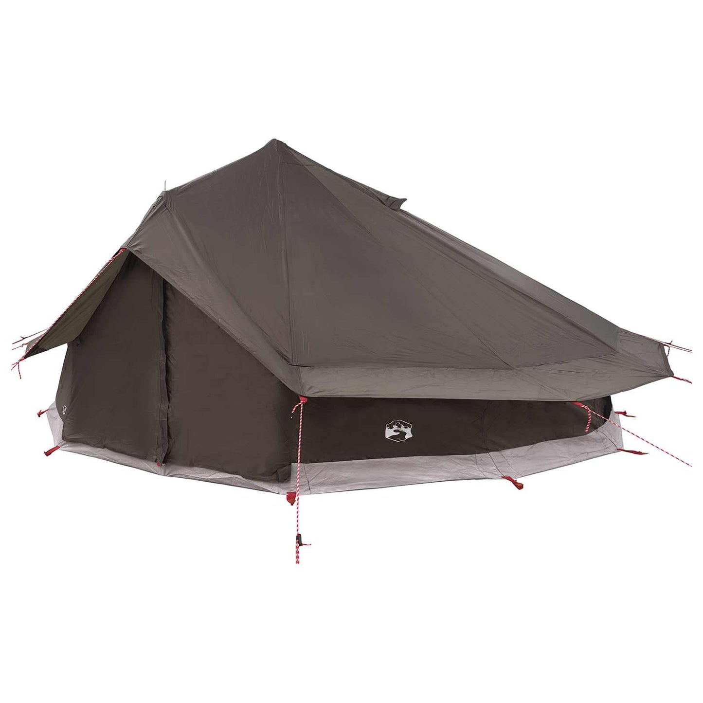 Tipi telt med tak Brun grå 800 x 800 x 430 cm Polyester og stål
