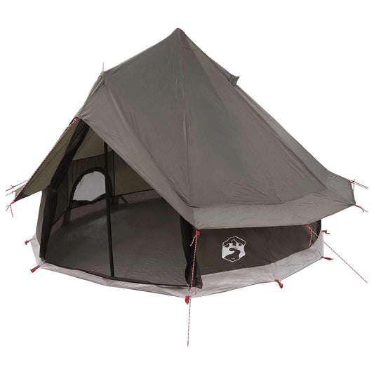 Tipi telt med tak Brun grå 250 x 250 cm Polyester og stål