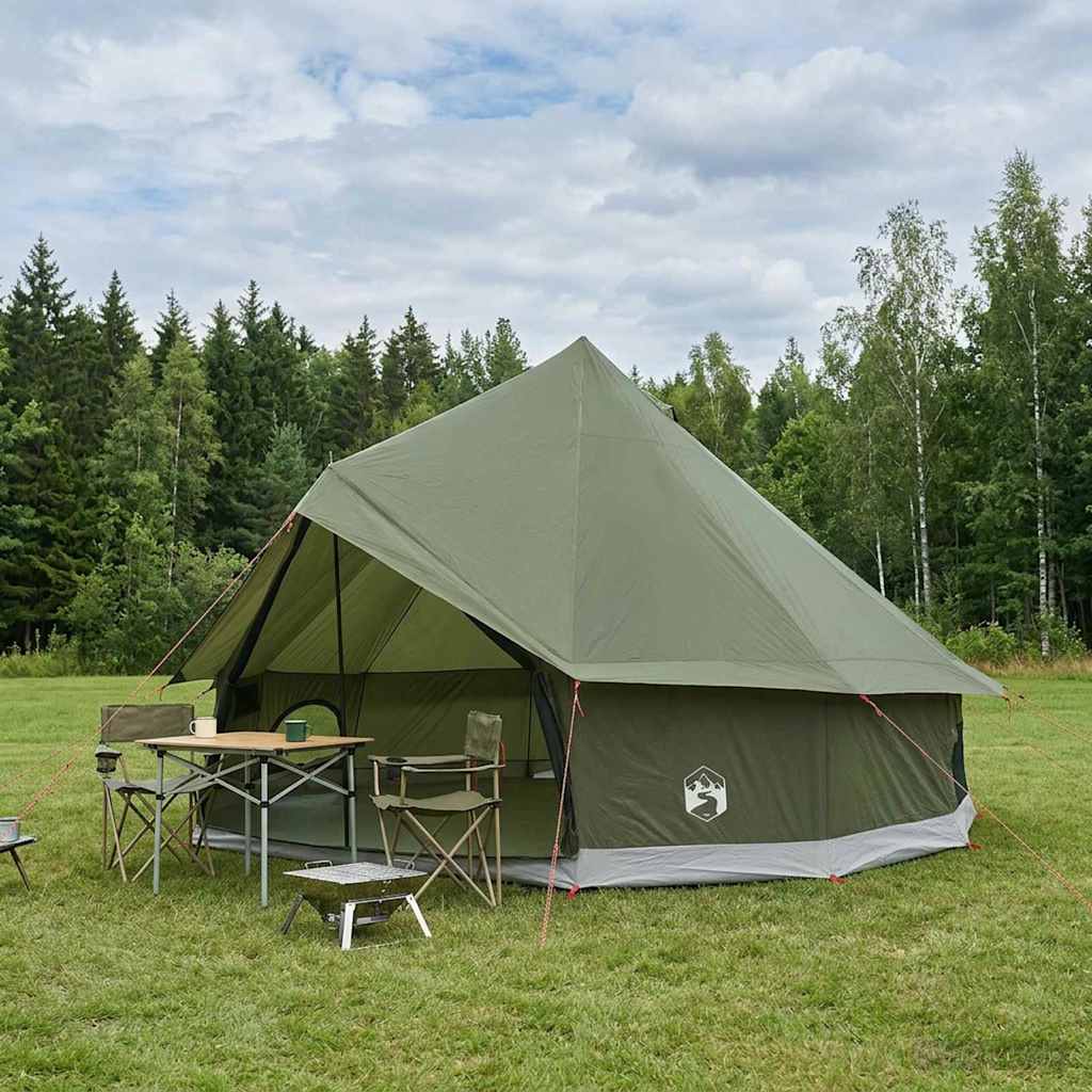 Tipi telt Olivengrønn 300 x 300 x 200 cm Polyester og stål