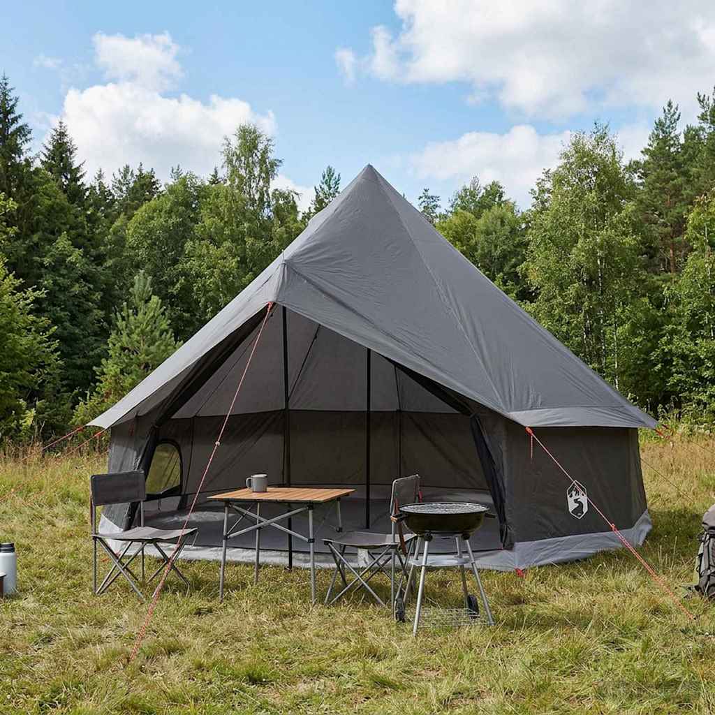 Tipi telt med tak Brun grå 300 x 300 x 200 cm Polyester og stål