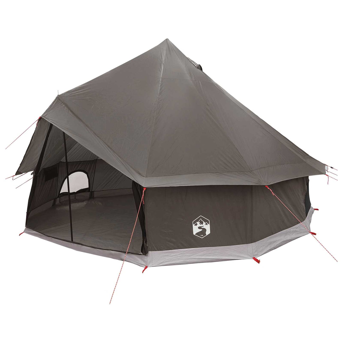 Tipi telt med tak Brun grå 300 x 300 x 200 cm Polyester og stål