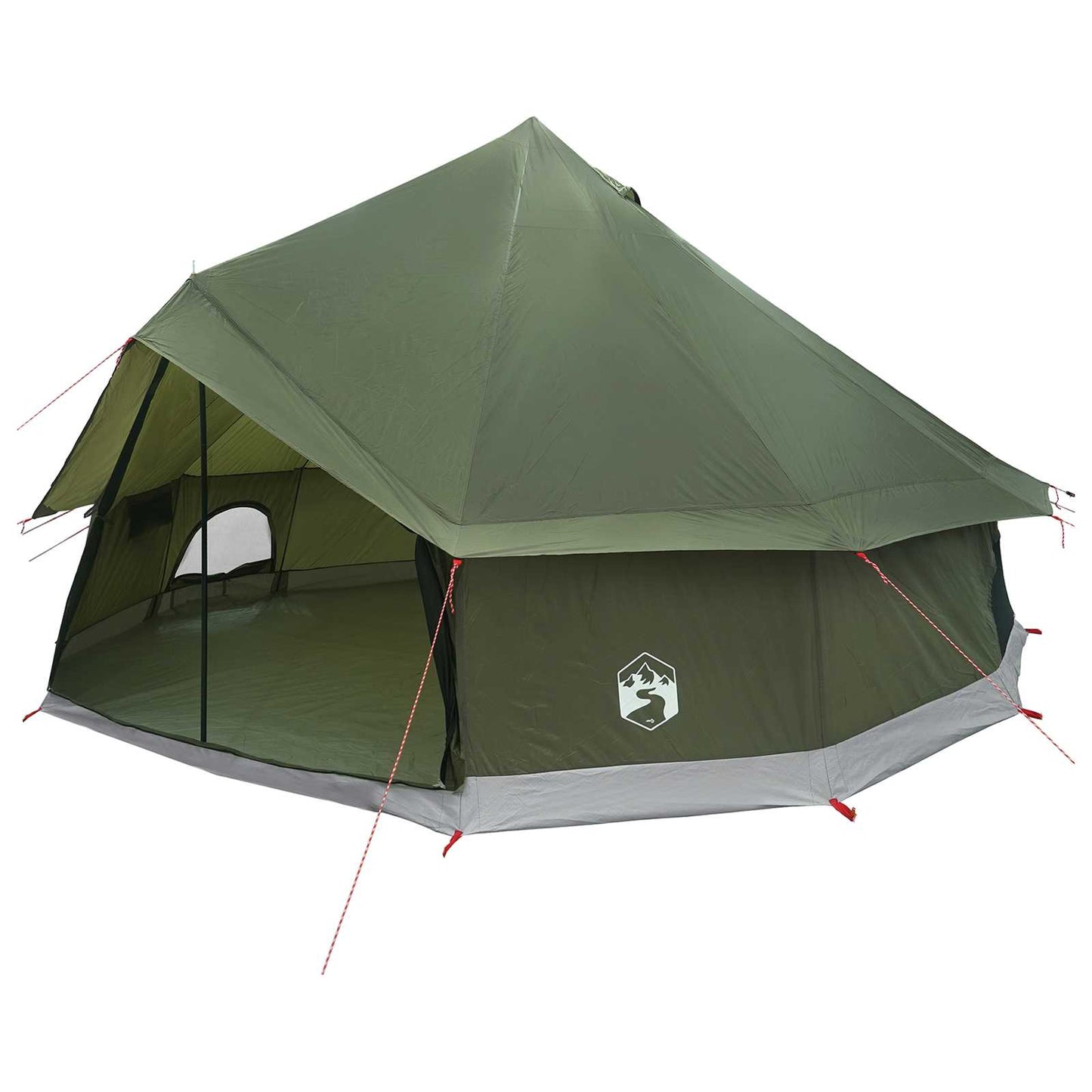 Tipi telt Olivengrønn 400 x 400 x 250 cm Polyester og stål