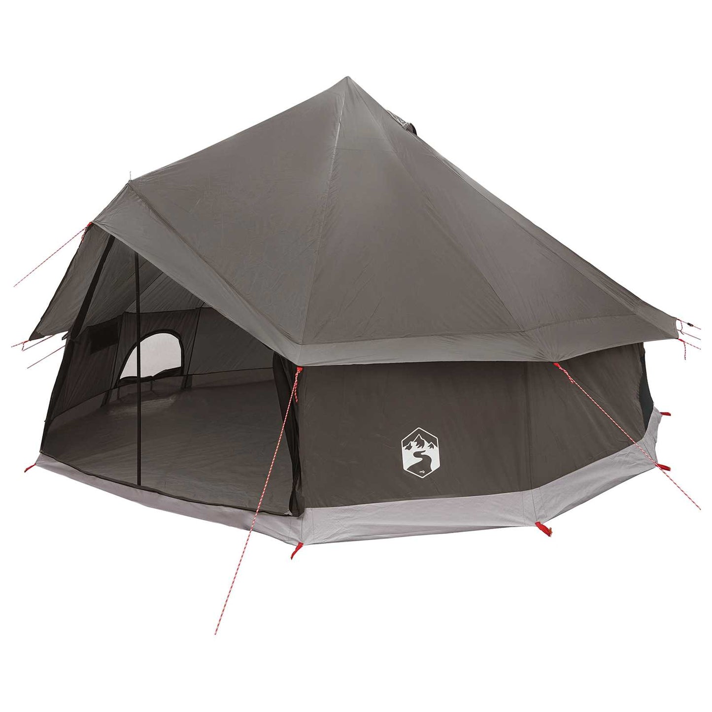 Tipi telt med tak Brun grå 400 x 400 x 250 cm Polyester og stål