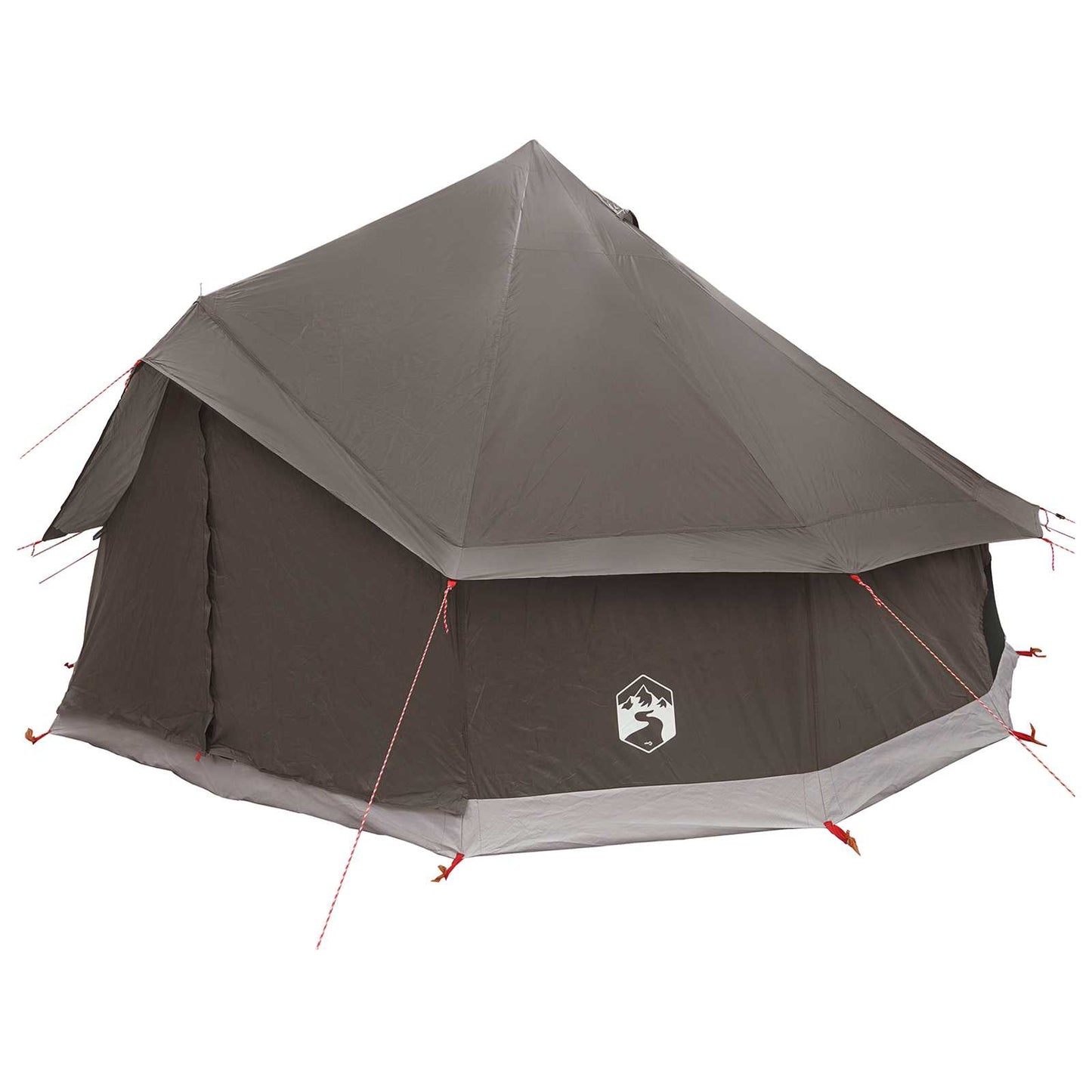 Tipi telt med tak Brun grå 400 x 400 x 250 cm Polyester og stål