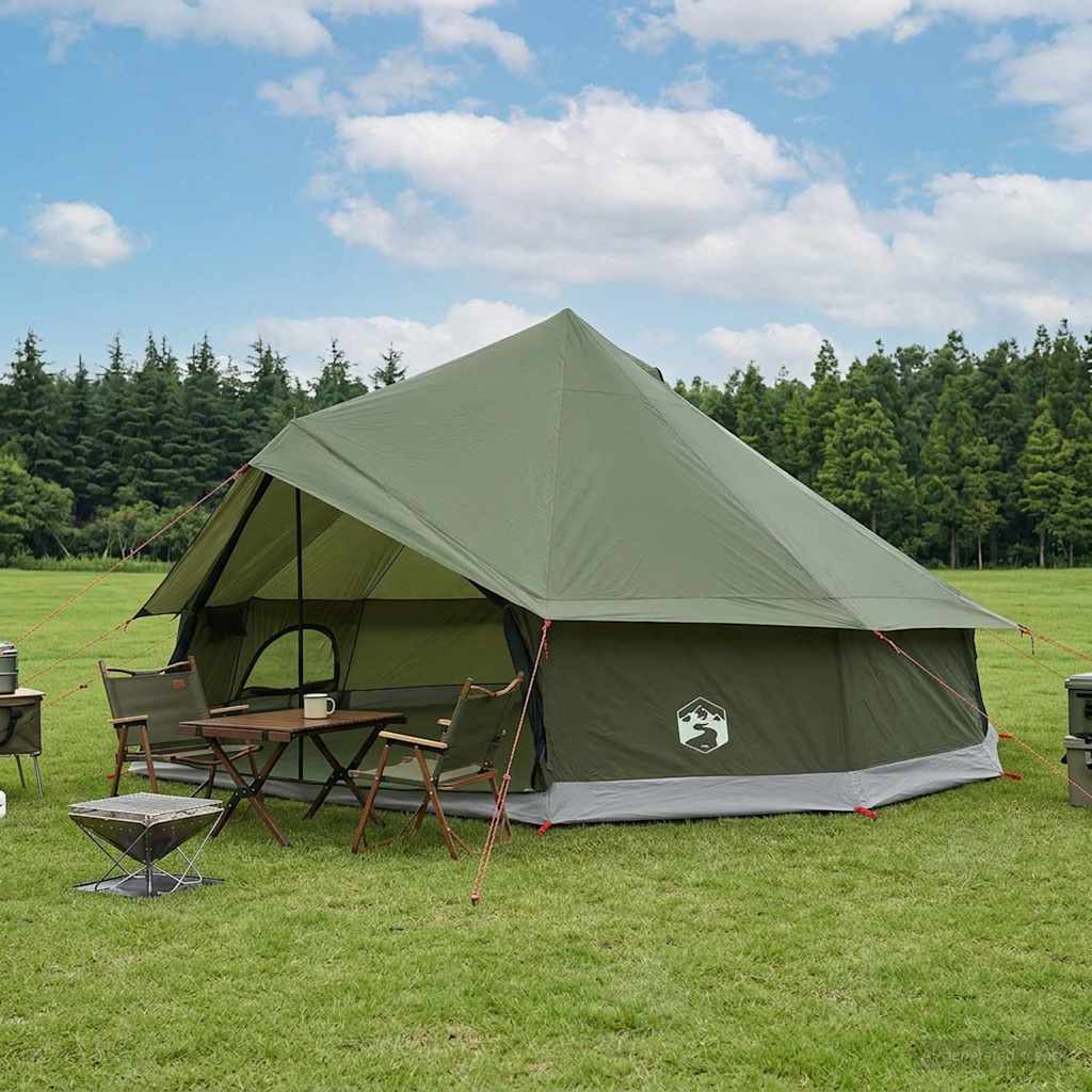 Tipi telt Olivengrønn 600 x 600 x 350 cm Polyester og stål