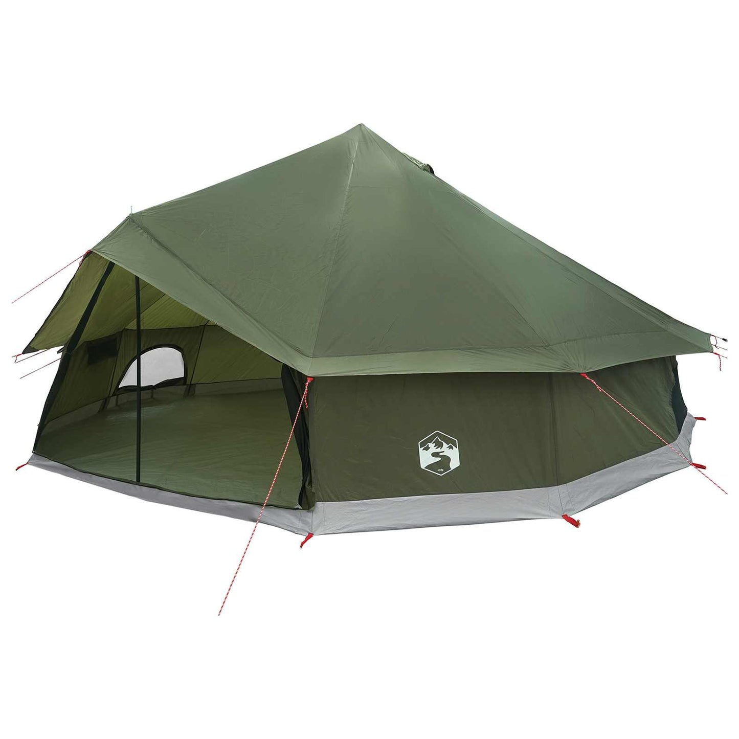 Tipi telt Olivengrønn 600 x 600 x 350 cm Polyester og stål