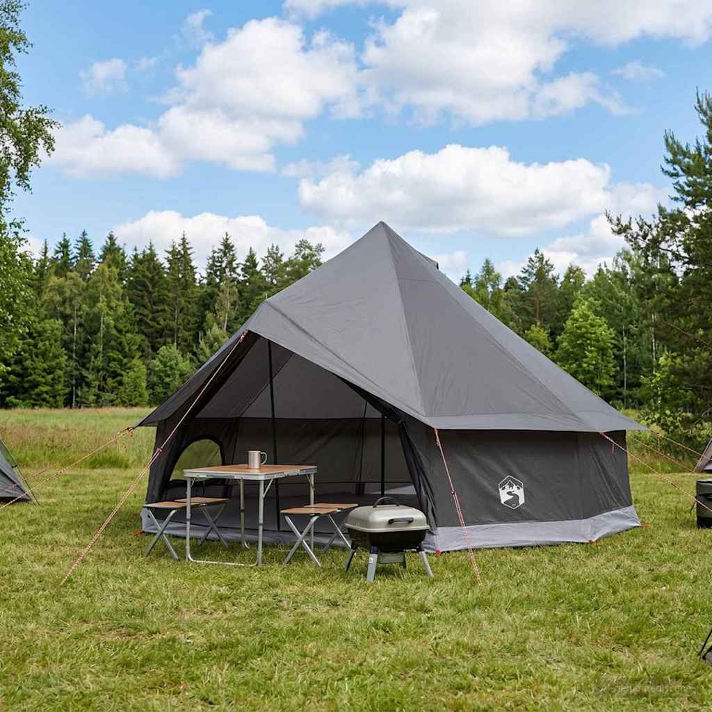 Tipi telt med tak Brun grå 600 x 600 x 350 cm Polyester og stål