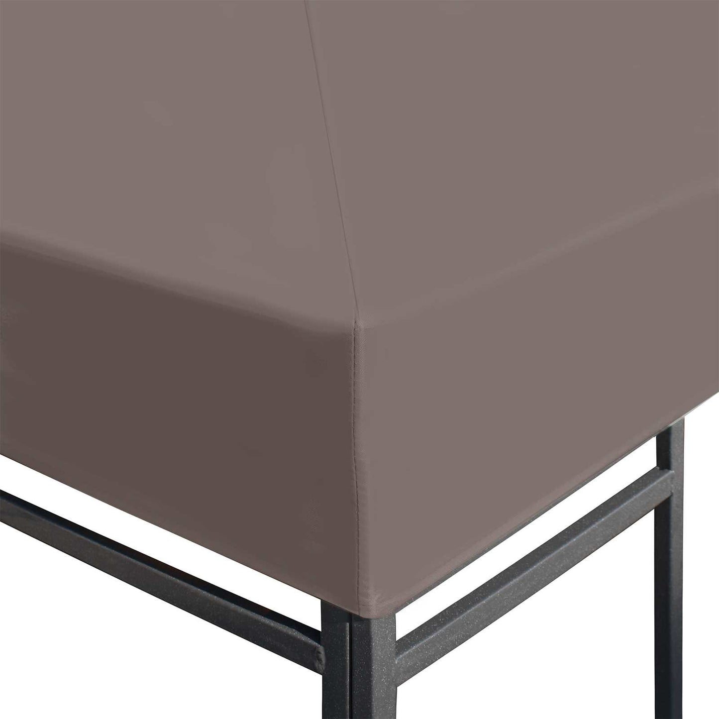 Gazebo Deksel med tak Gråbrun 300 x 300 cm Polyester og stål