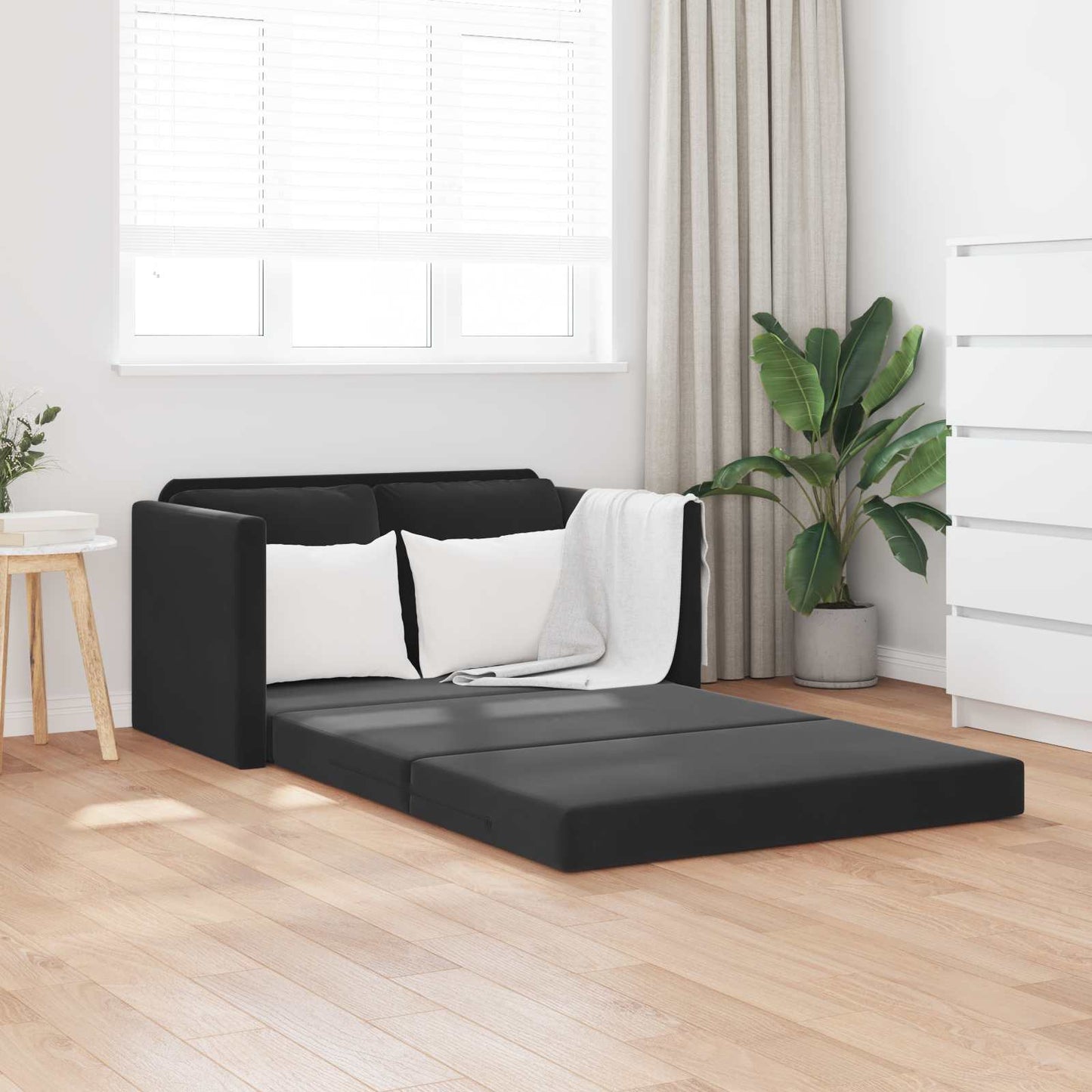 Sammenleggbar Sofa seng Svart 122 x 70 x 60 cm Fløyel