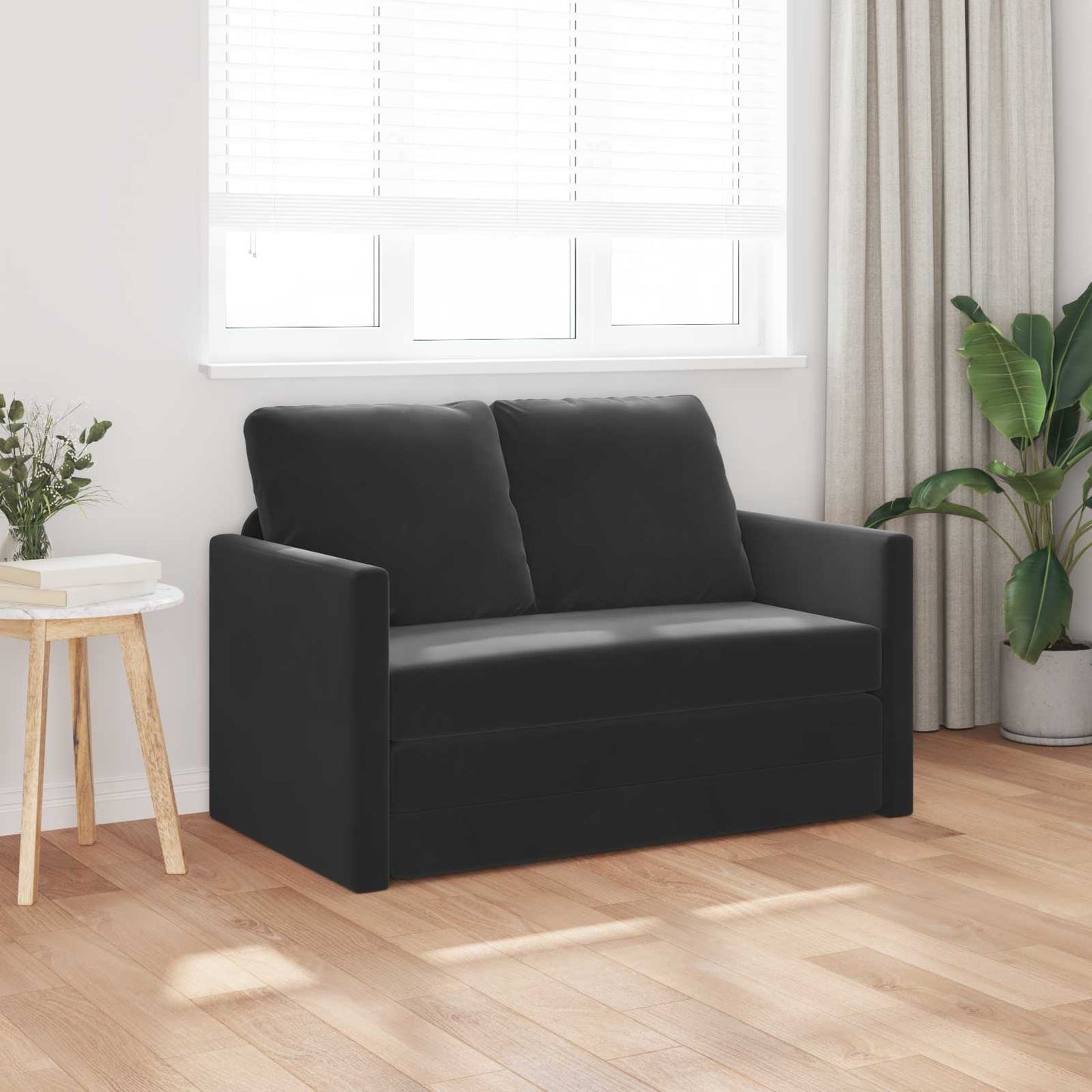 Sammenleggbar Sofa seng Svart 122 x 70 x 60 cm Fløyel