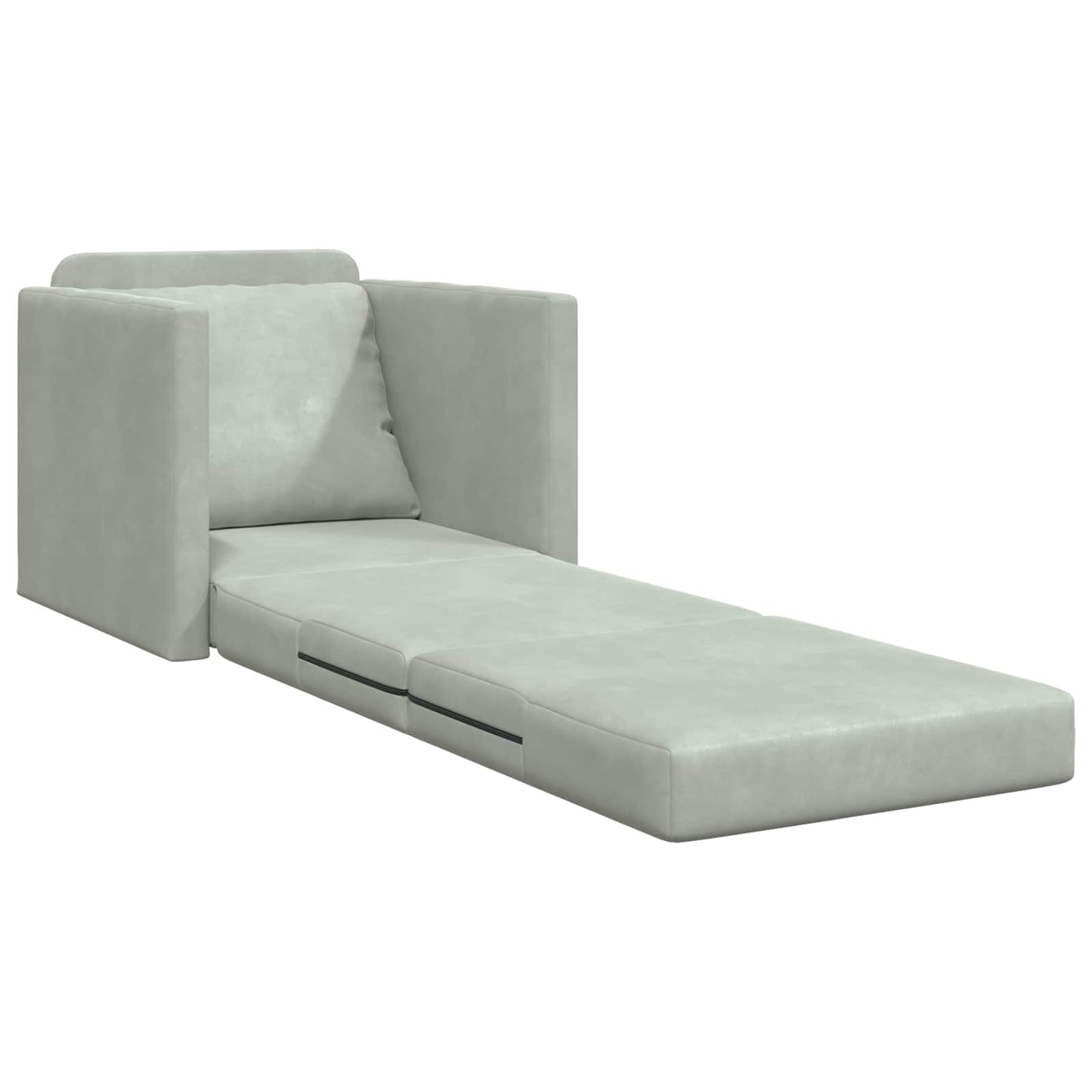 Sammenleggbar Sofa seng Lysegrå 74 x 77 x 81 cm Fløyel