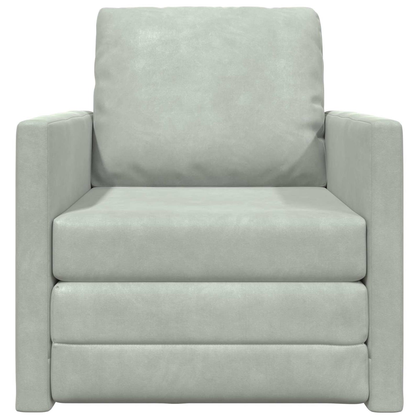 Sammenleggbar Sofa seng Lysegrå 74 x 77 x 81 cm Fløyel
