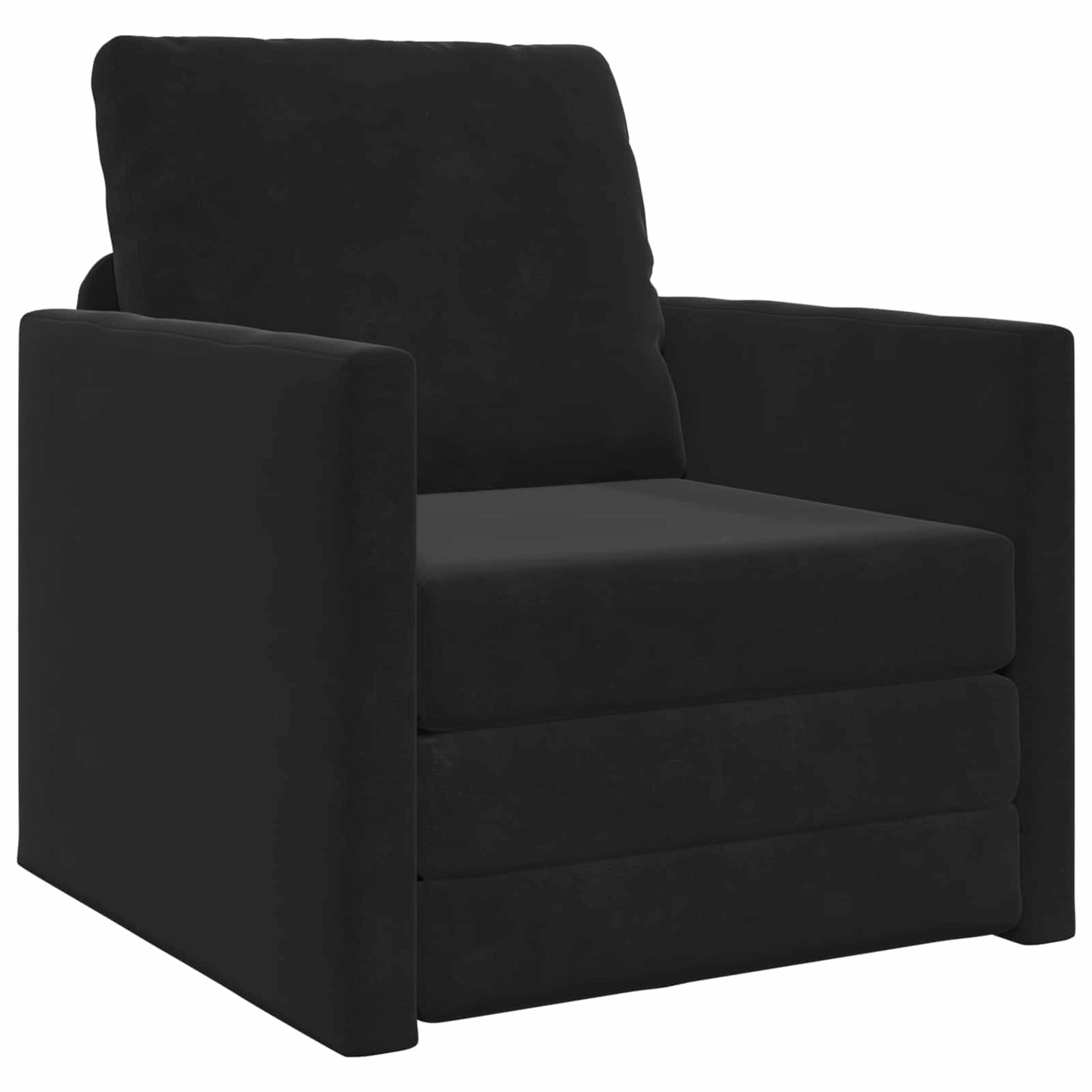 Sammenleggbar Sofa seng Svart 74 x 77 x 81 cm Fløyel
