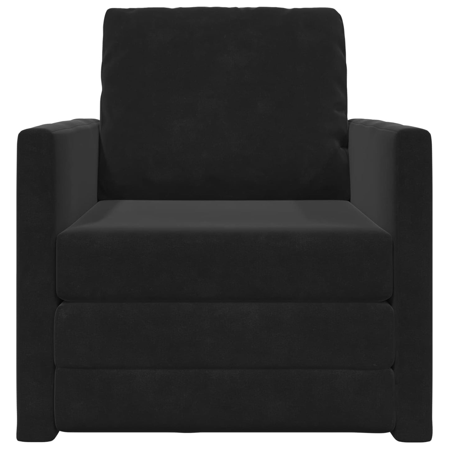 Sammenleggbar Sofa seng Svart 74 x 77 x 81 cm Fløyel