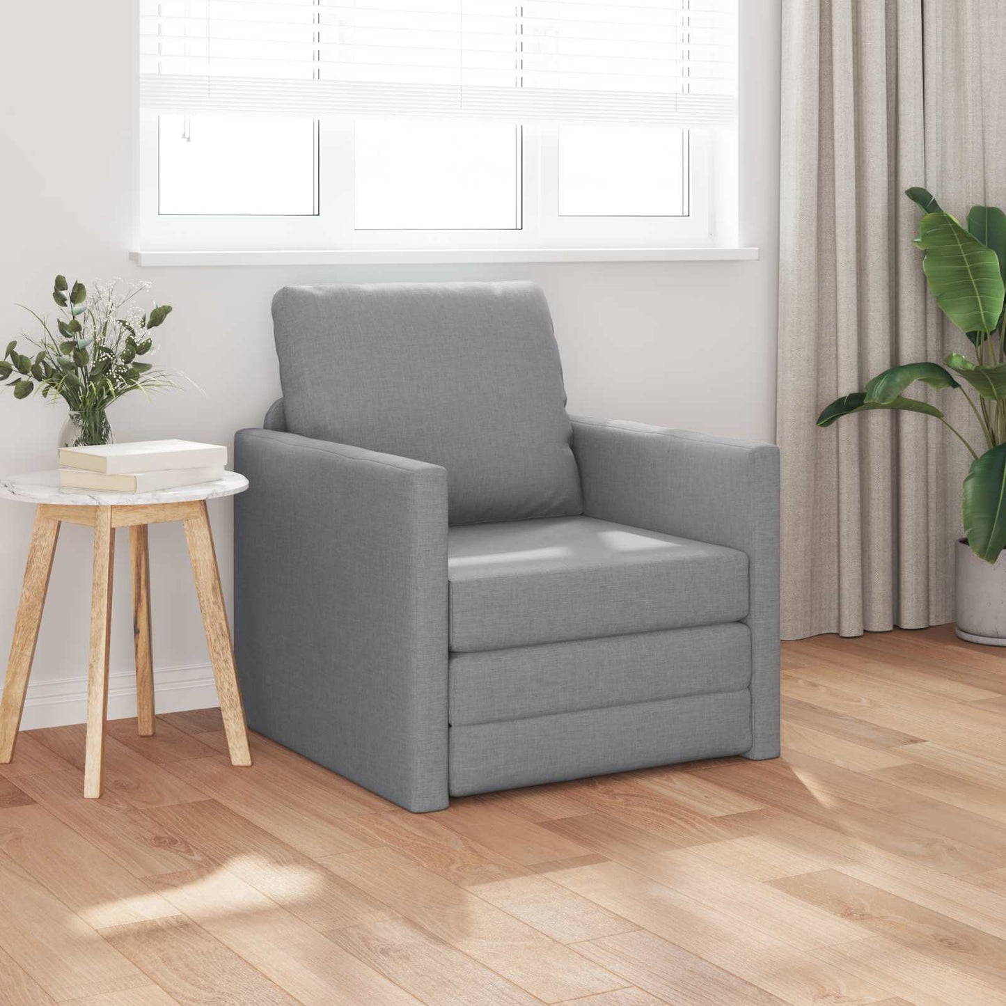 Sammenleggbar Sofa seng Lysegrå 74 x 77 x 81 cm stoff