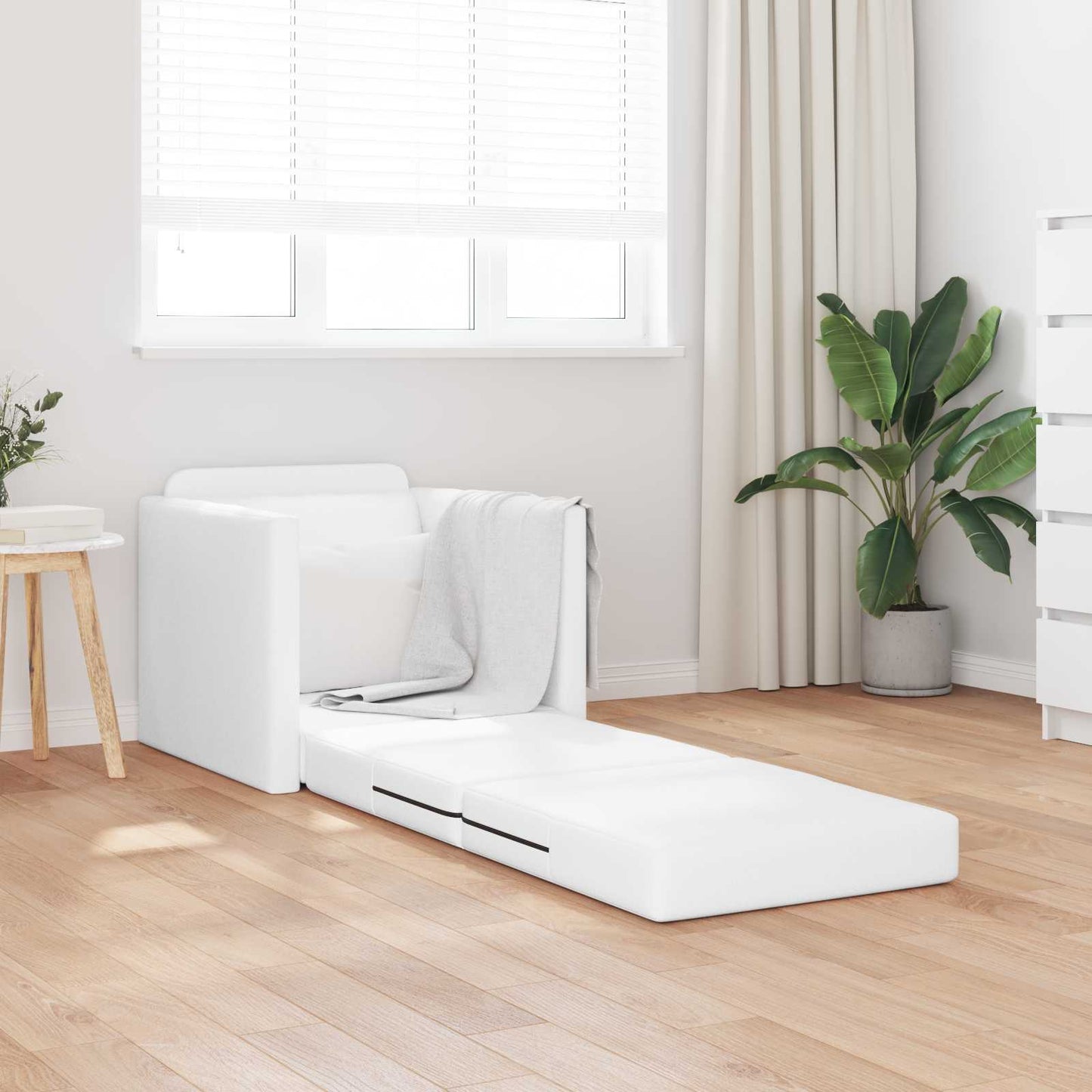Sammenleggbar Sofa seng Hvit 74 x 77 x 81 cm Kunstlær
