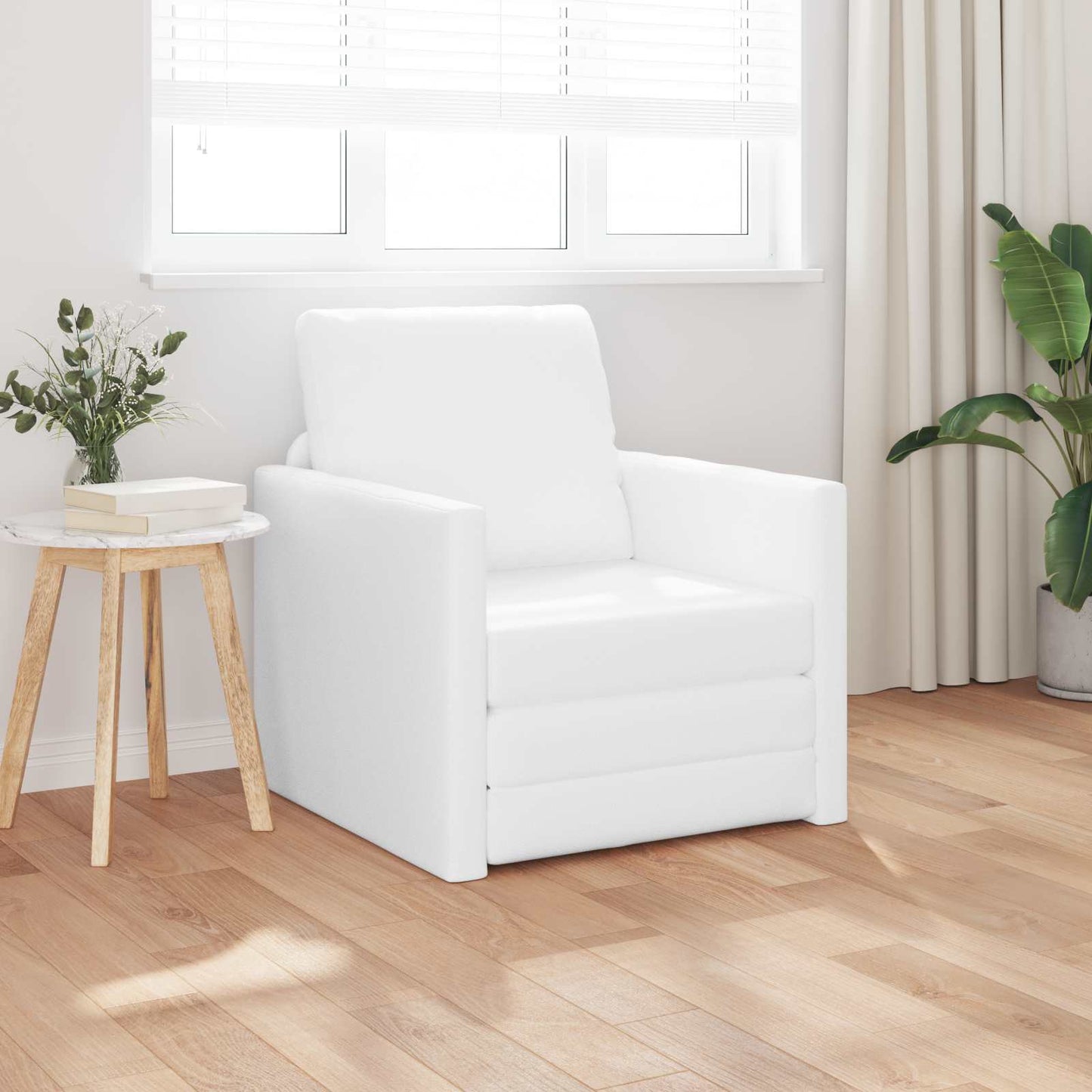 Sammenleggbar Sofa seng Hvit 74 x 77 x 81 cm Kunstlær