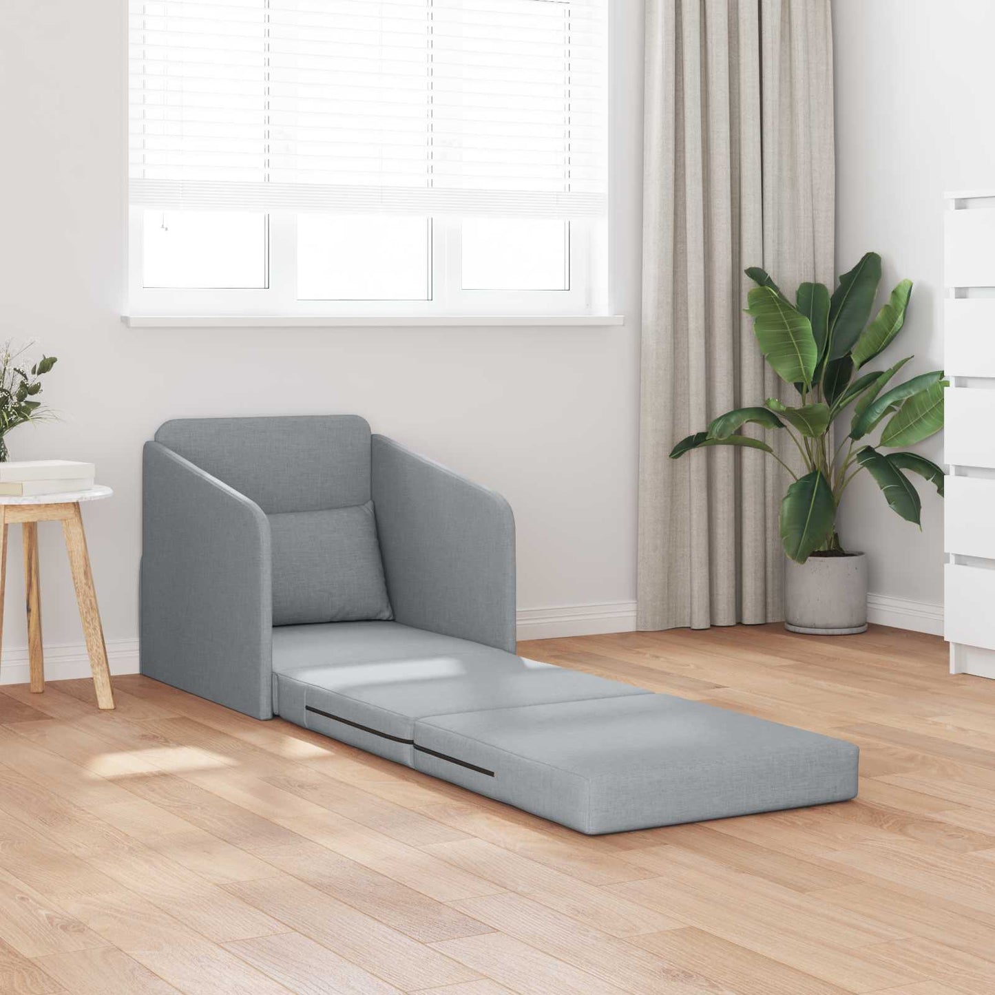 Sammenleggbar Sofa seng Lysegrå 65 x 80 x 83 cm stoff