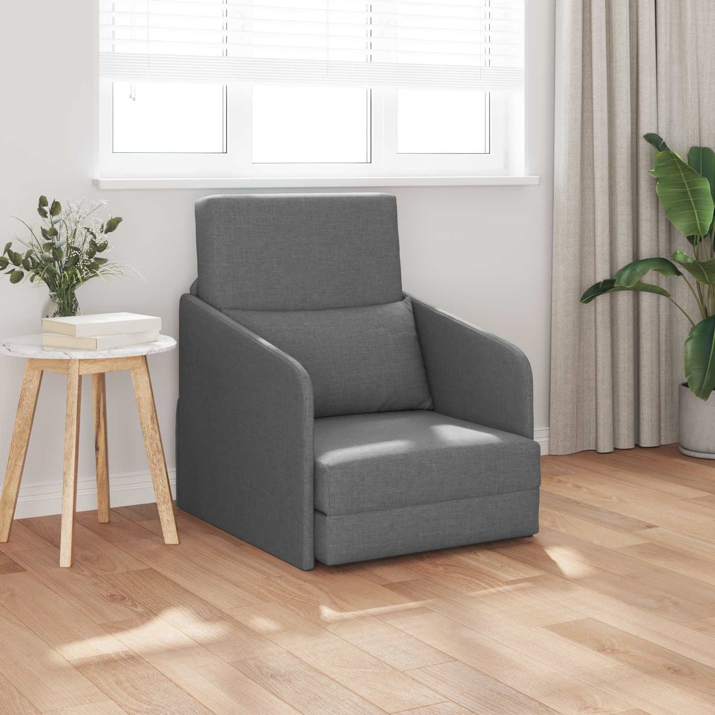 Sammenleggbar Sofa seng Mørkegrå 65 x 80 x 83 cm stoff