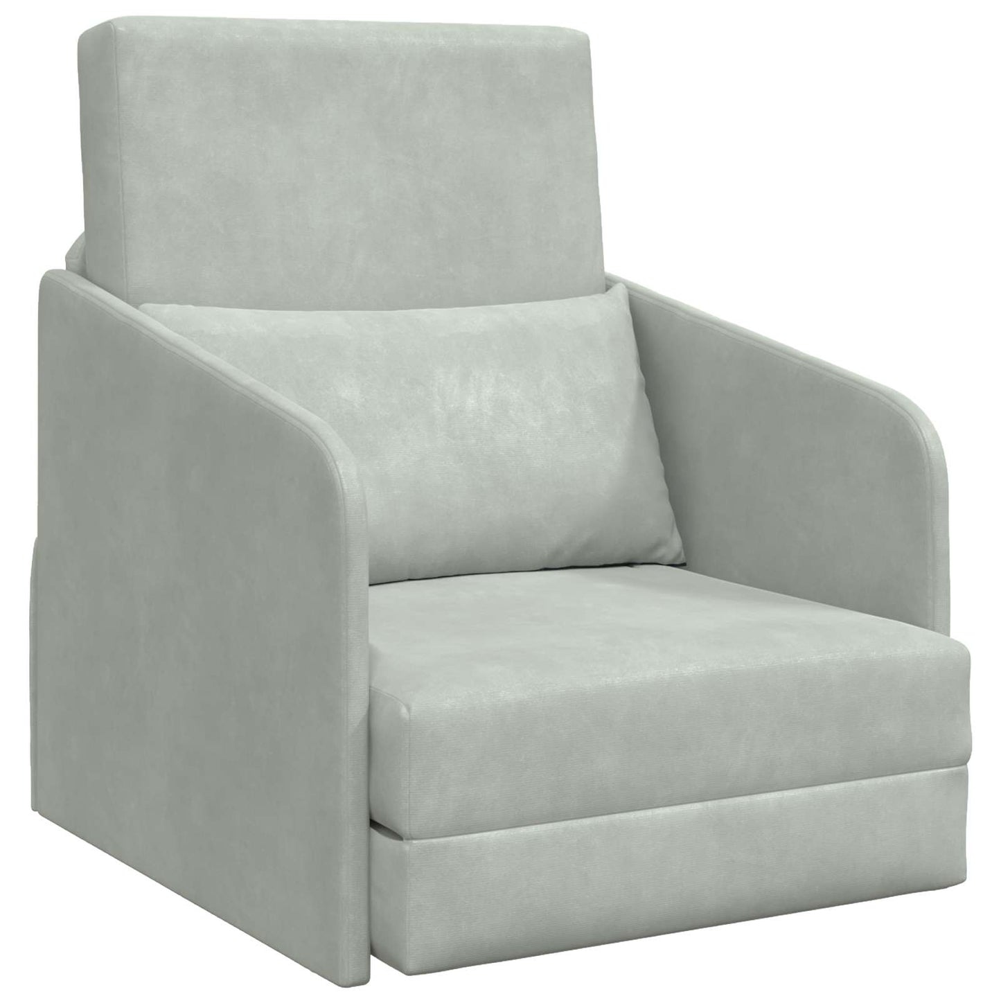 Sammenleggbar Sofa seng Lysegrå 65 x 80 x 83 cm Fløyel