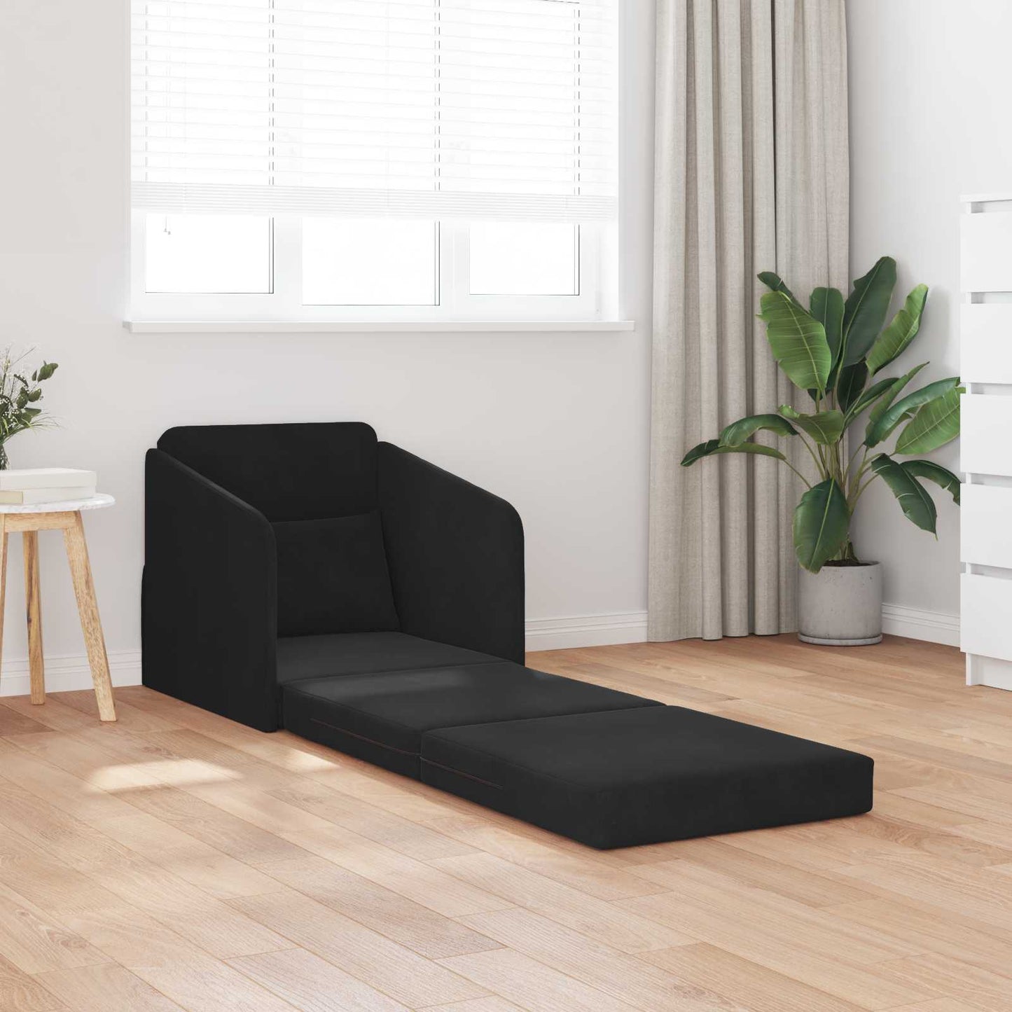 Sammenleggbar Sofa seng Svart 65 x 80 x 83 cm Fløyel