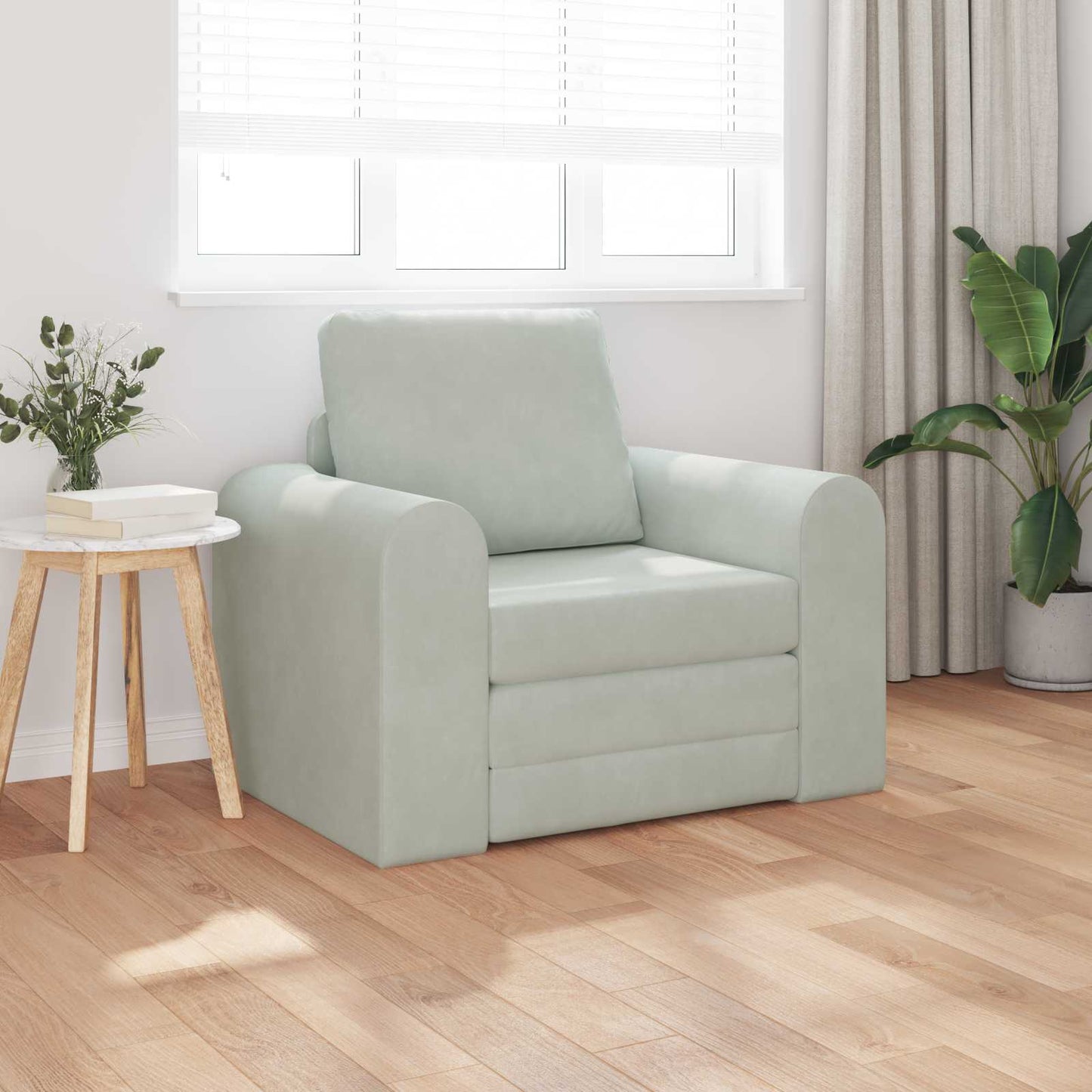 Sammenleggbar Sofa seng Lysegrå 98 x 71 x 83 cm Fløyel