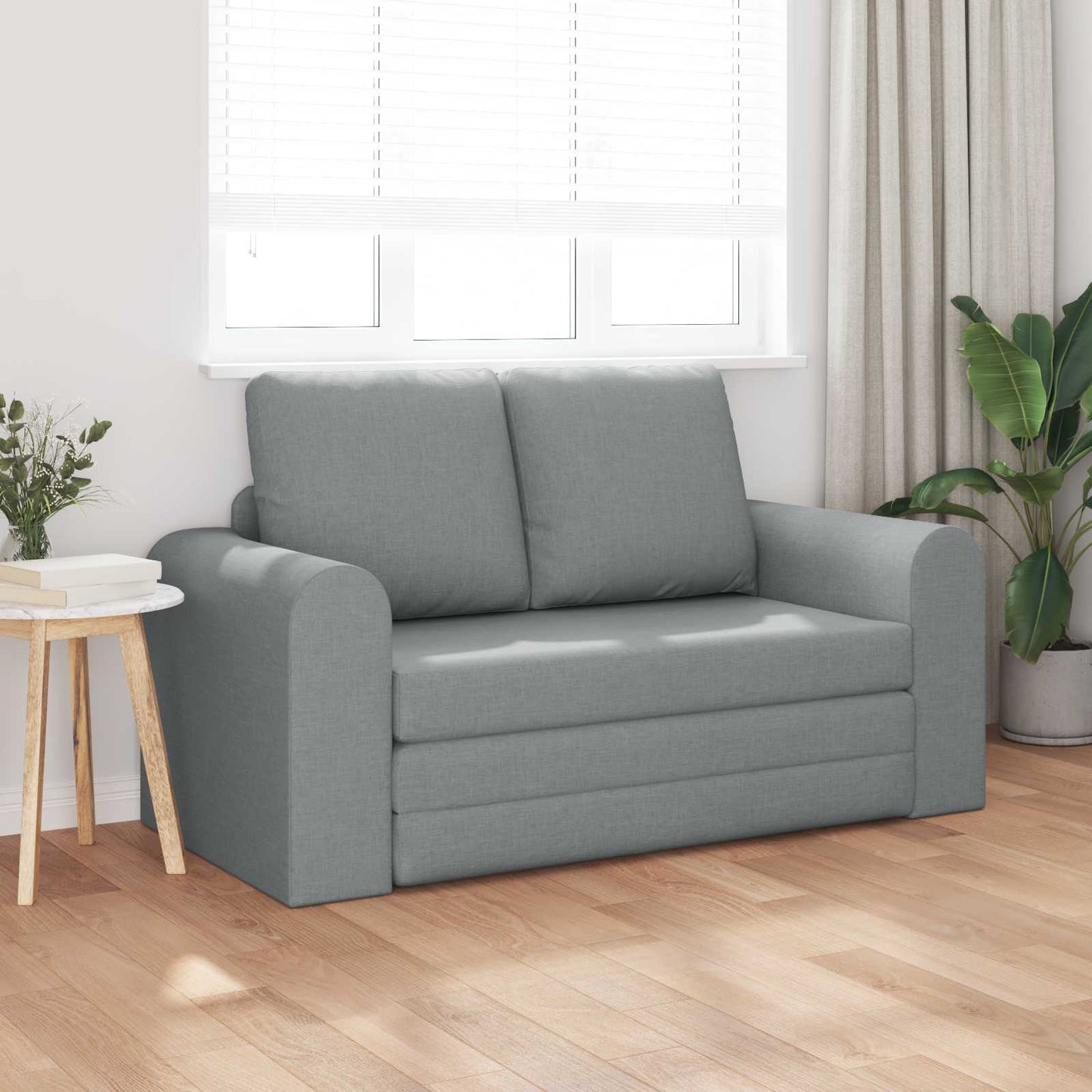 Sammenleggbar Sofa seng Lysegrå 148 x 71 x 83 cm stoff