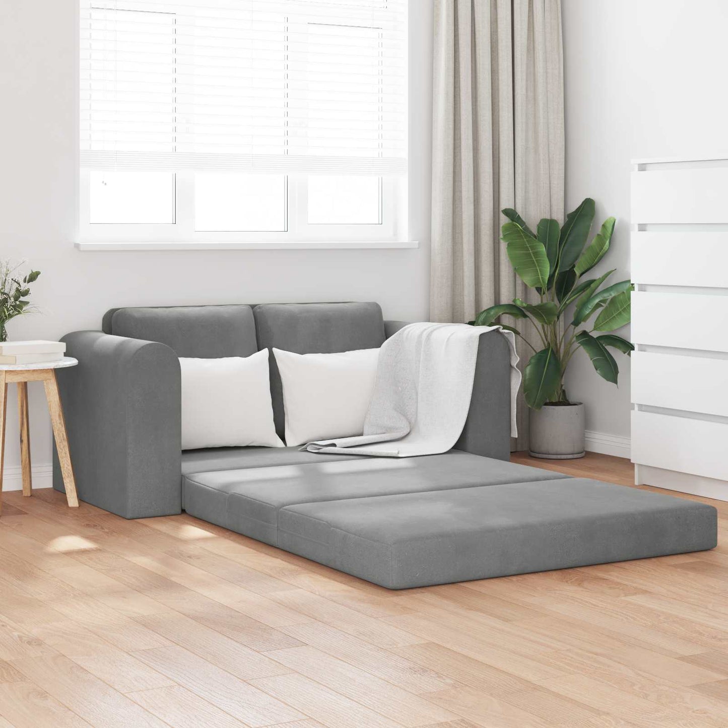Sammenleggbar Sofa seng Mørkegrå 148 x 71 x 83 cm Fløyel