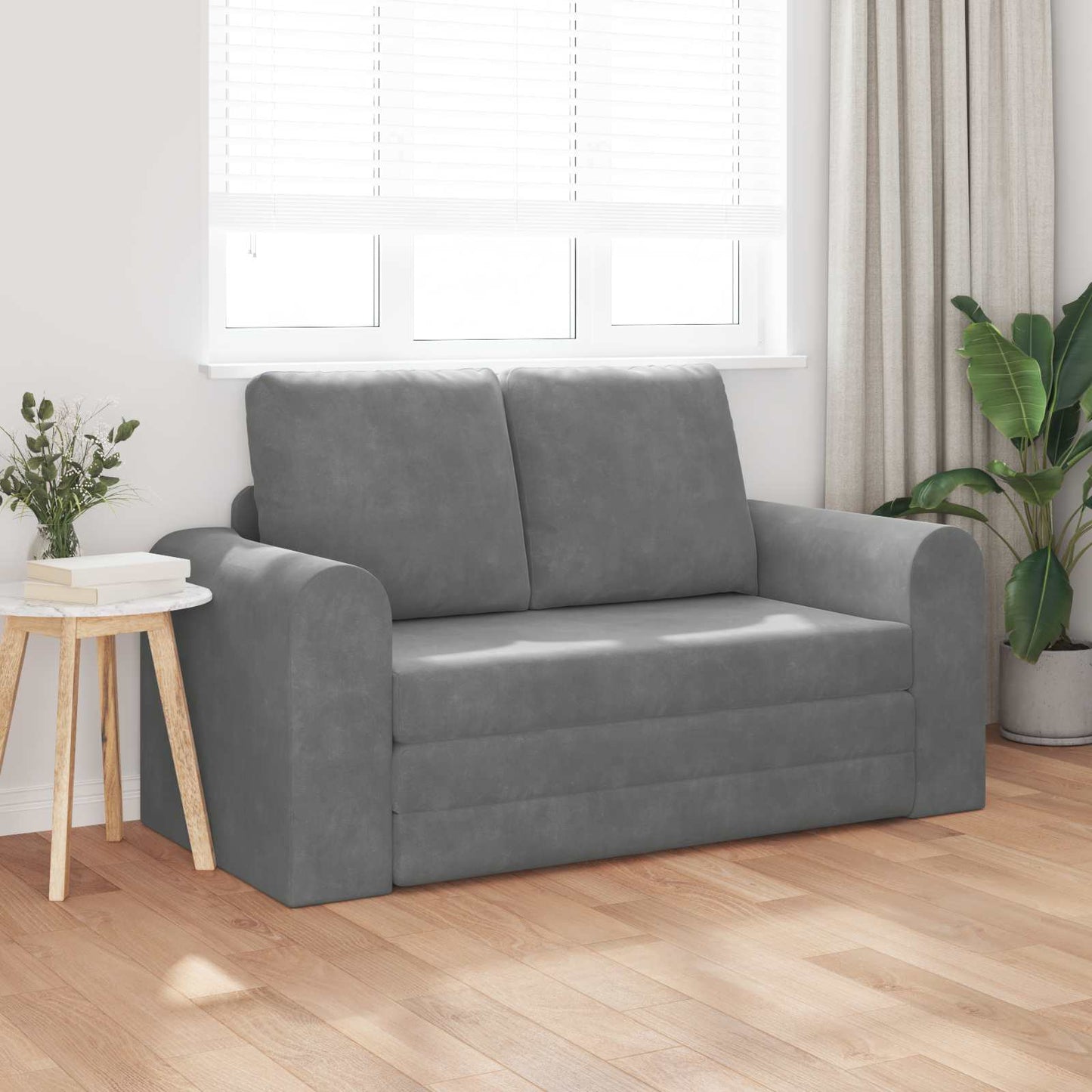 Sammenleggbar Sofa seng Mørkegrå 148 x 71 x 83 cm Fløyel