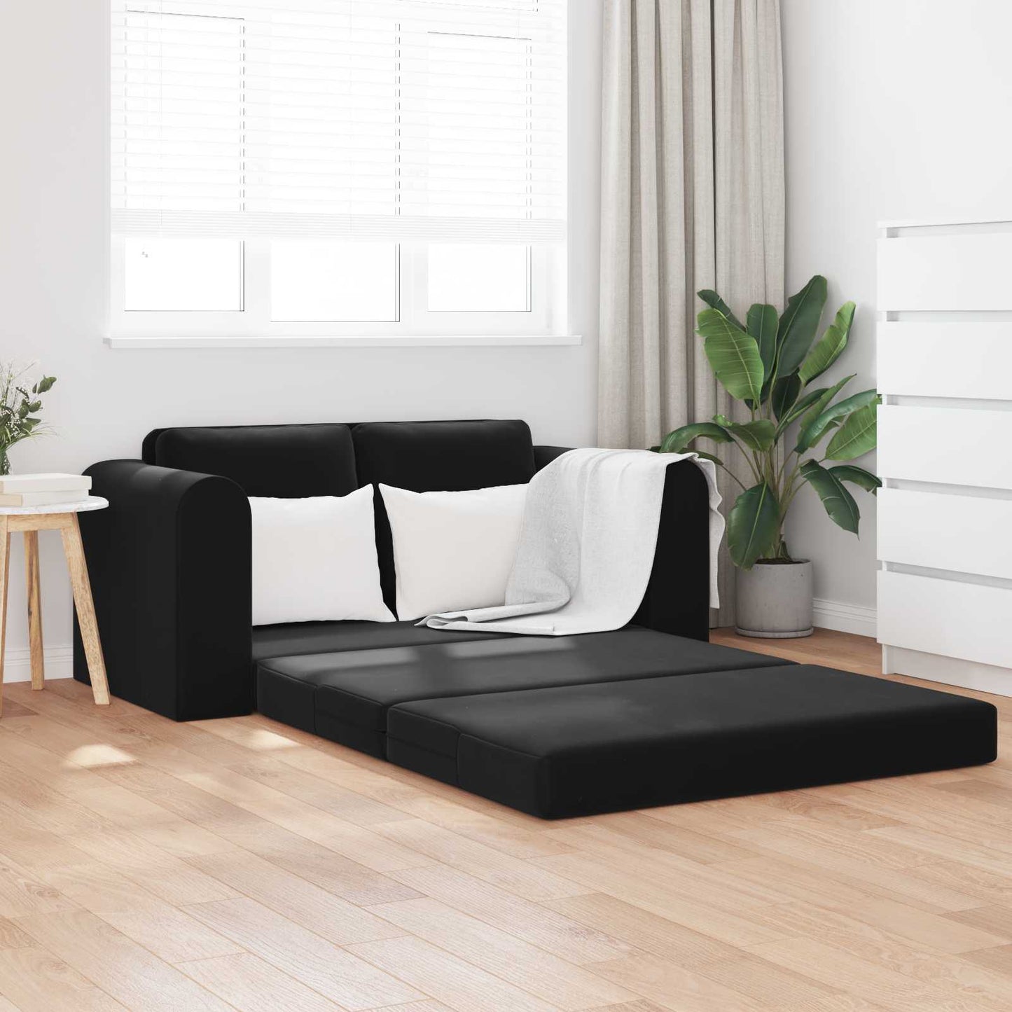 Sammenleggbar Sofa seng Svart 148 x 71 x 83 cm Fløyel