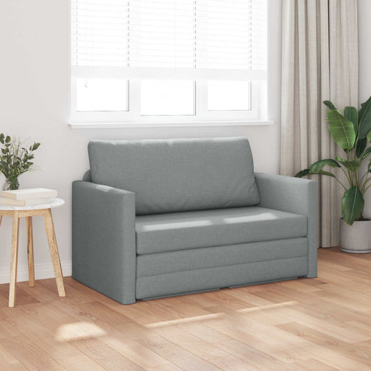 2-seters sammenleggbart sovesofa Lysegrå 124 x 71 x 78 cm stoff