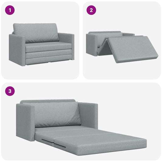 2-seters sammenleggbart sovesofa Lysegrå 124 x 71 x 78 cm stoff