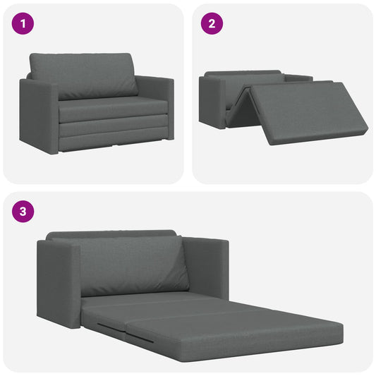 2-seters sammenleggbart sovesofa Mørkegrå 124 x 71 x 78 cm