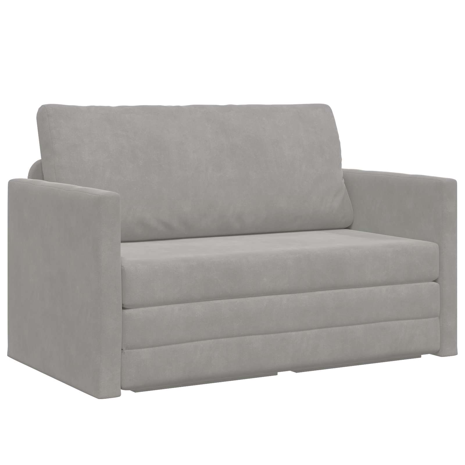 Sammenleggbar Sofa seng Lysegrå 124 x 71 x 78 cm Fløyel vidaXL