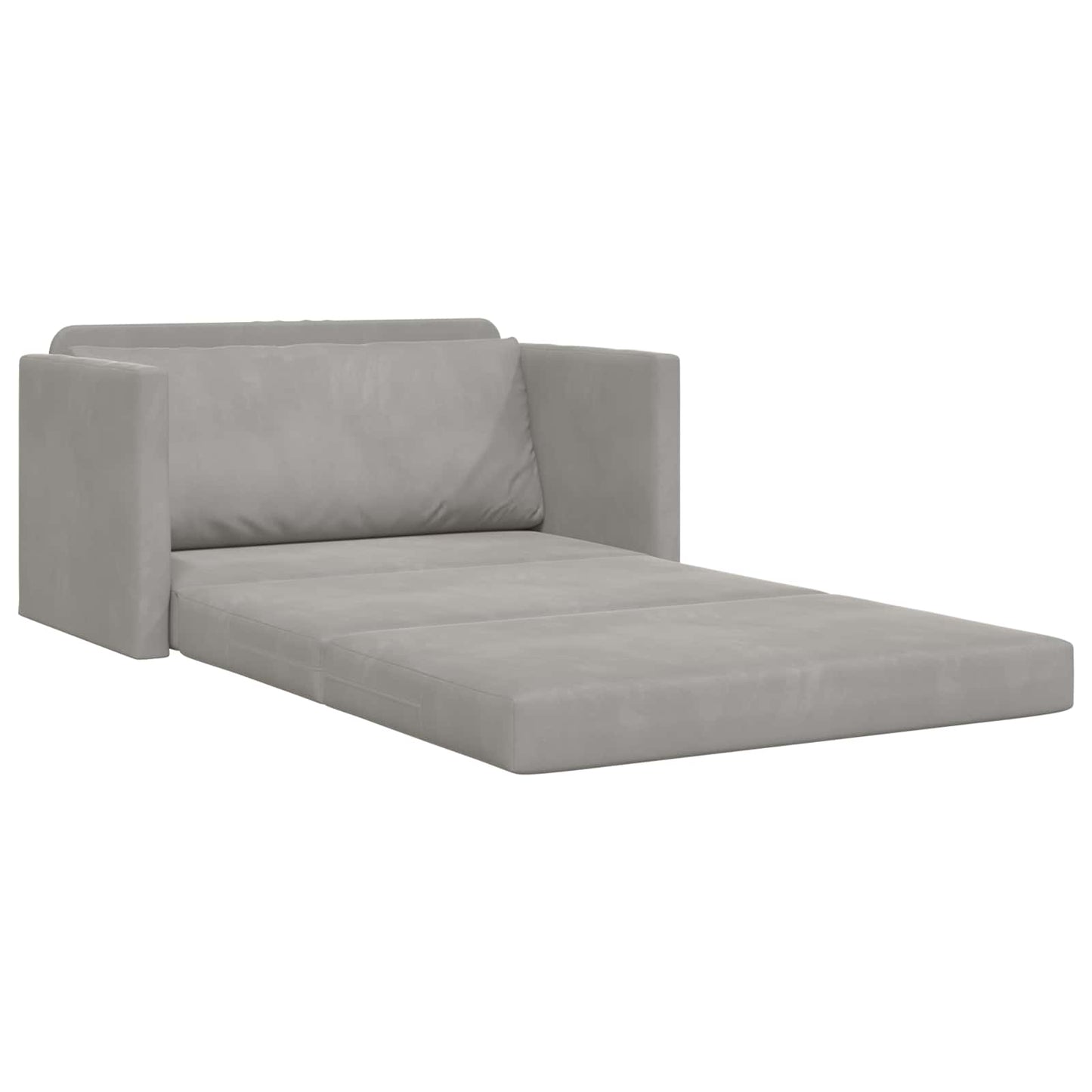 Sammenleggbar Sofa seng Lysegrå 124 x 71 x 78 cm Fløyel vidaXL