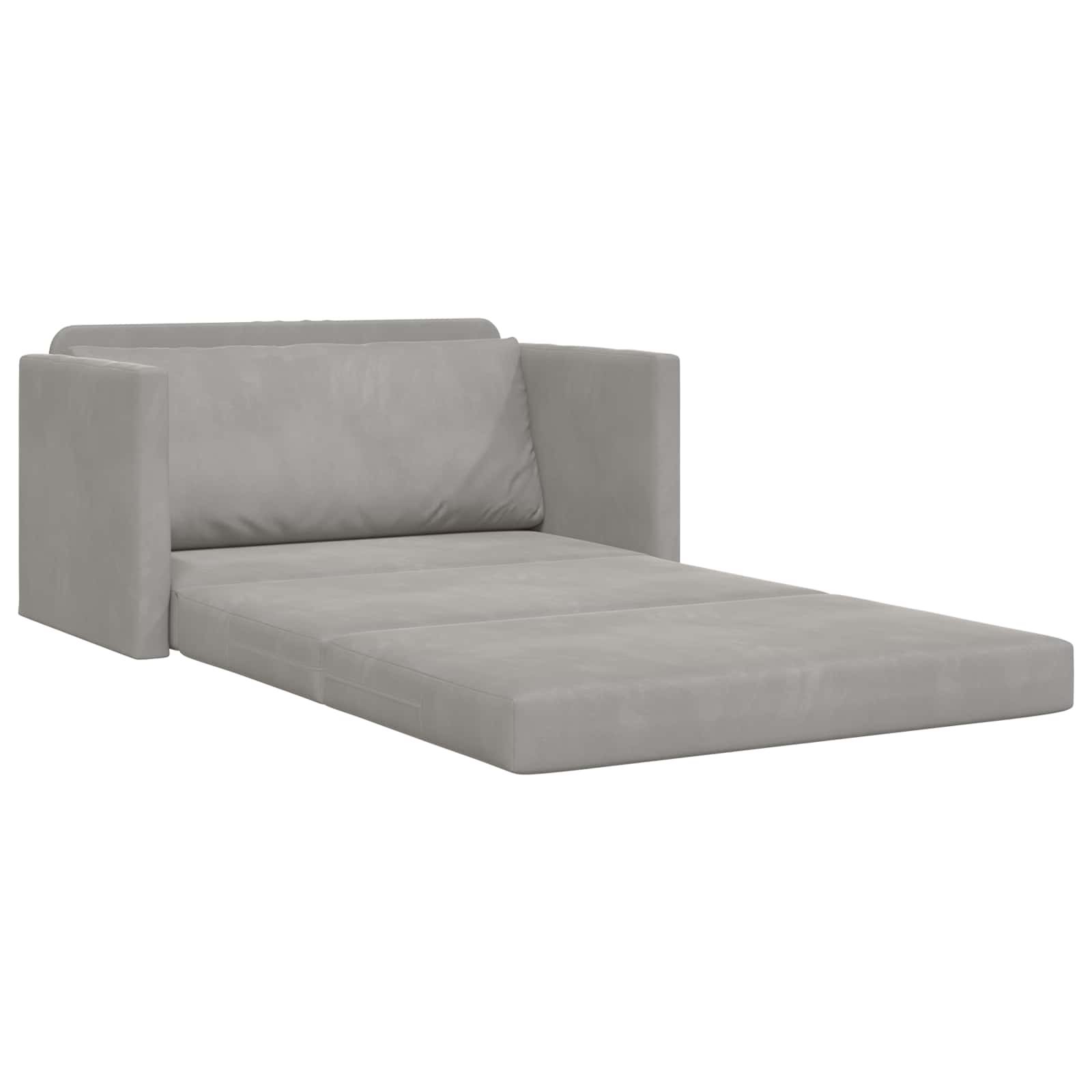 Sammenleggbar Sofa seng Lysegrå 124 x 71 x 78 cm Fløyel vidaXL