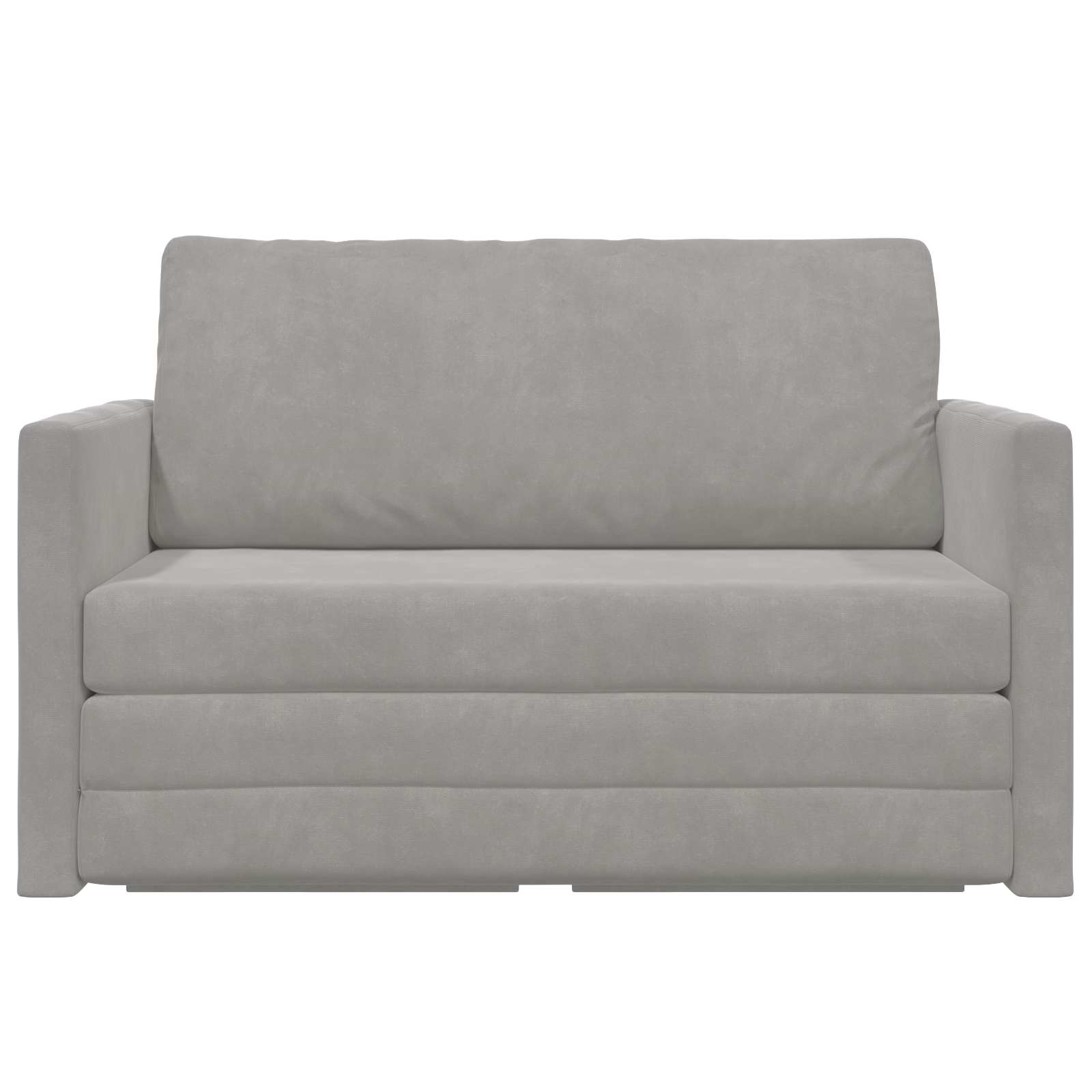 Sammenleggbar Sofa seng Lysegrå 124 x 71 x 78 cm Fløyel vidaXL