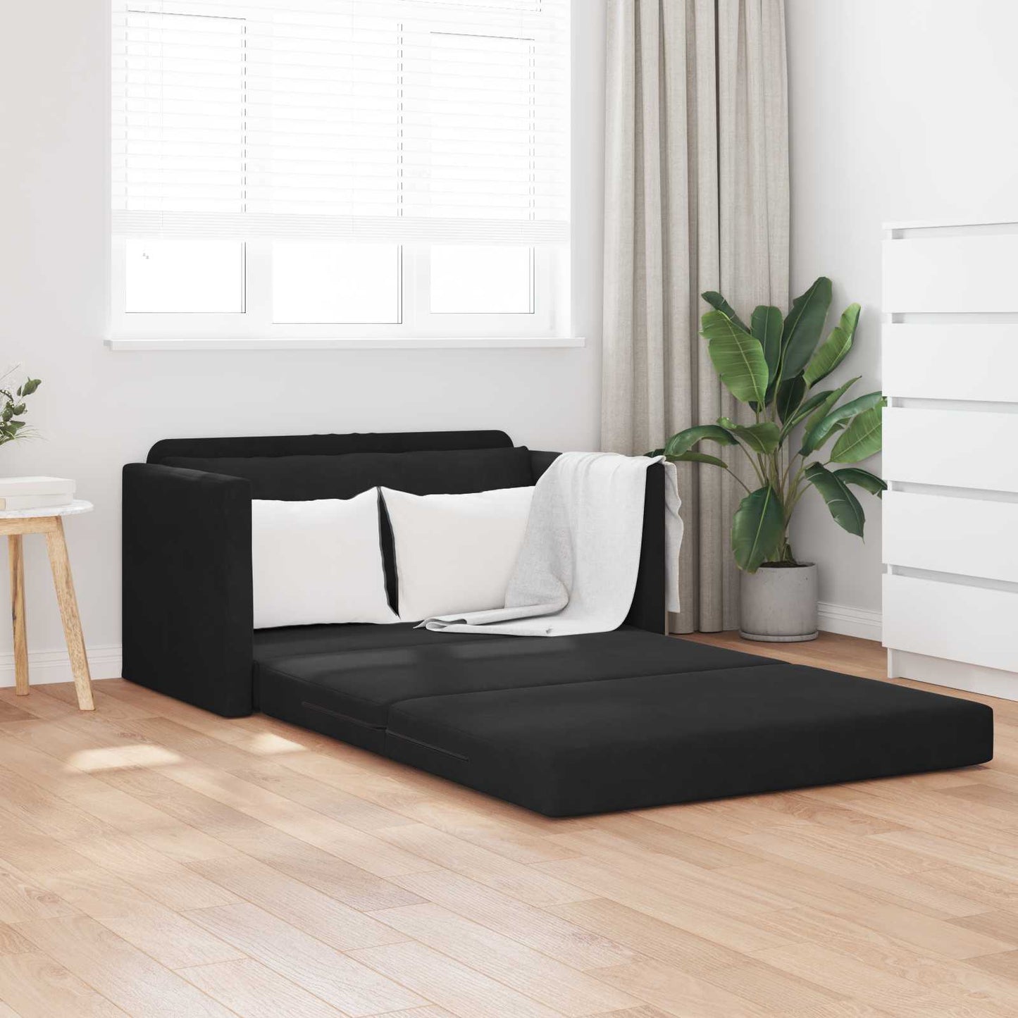 Sammenleggbar Sofa seng Svart 124 x 71 x 78 cm Fløyel