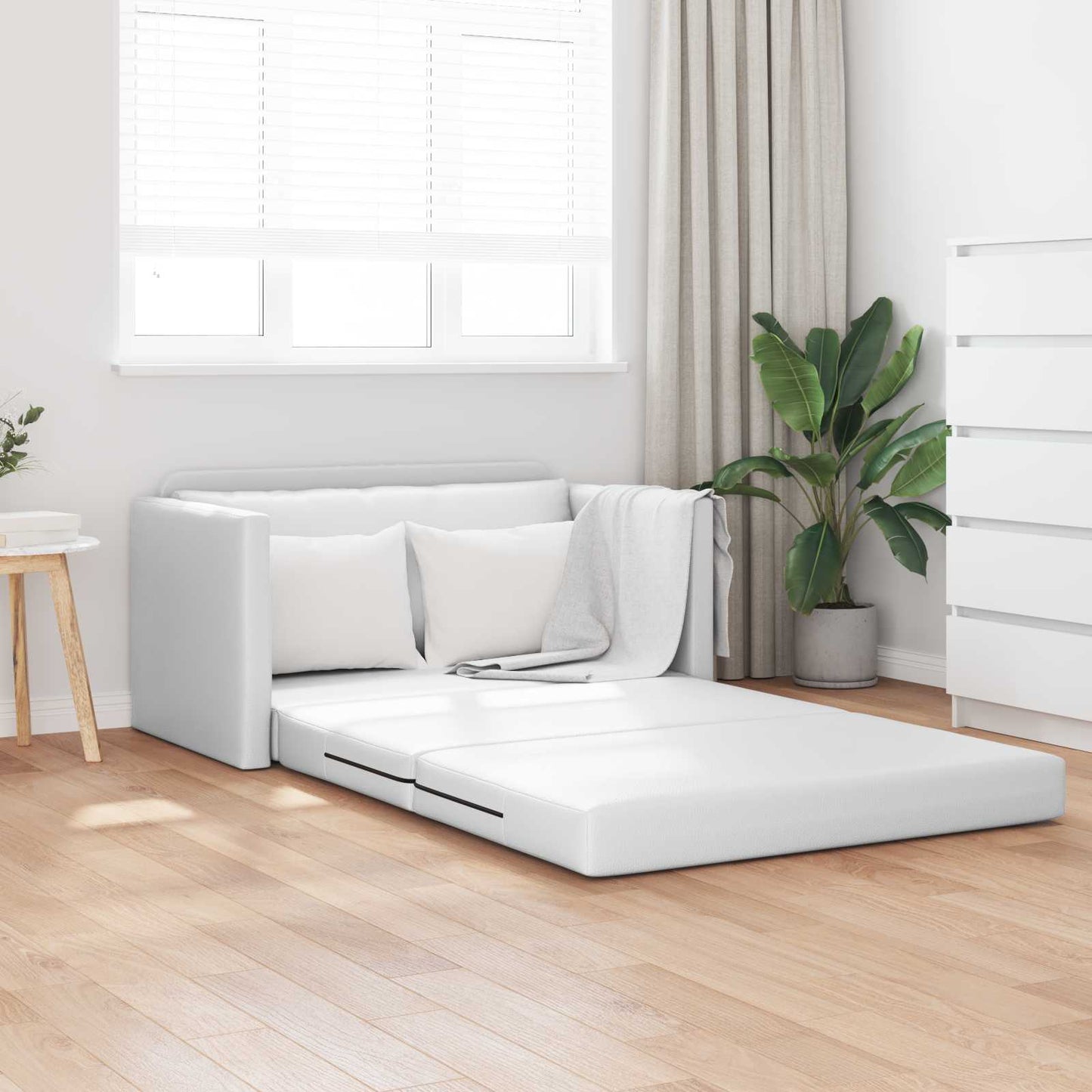 Sammenleggbar Sofa seng Hvit 124 x 71 x 78 cm Kunstlær