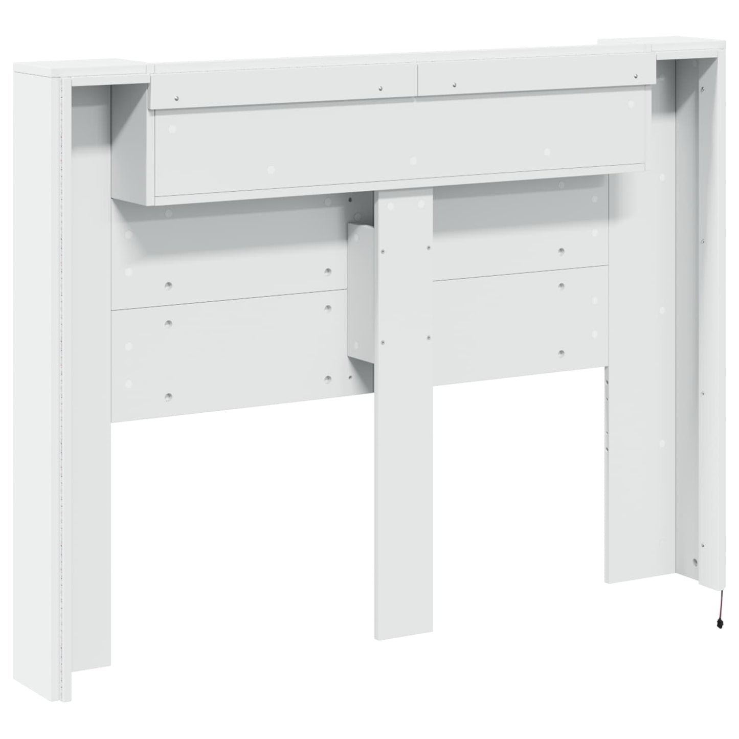 Hodegavlskap med LED Hvit 140 x 16,5 x 103,5 cm Konstruert tre