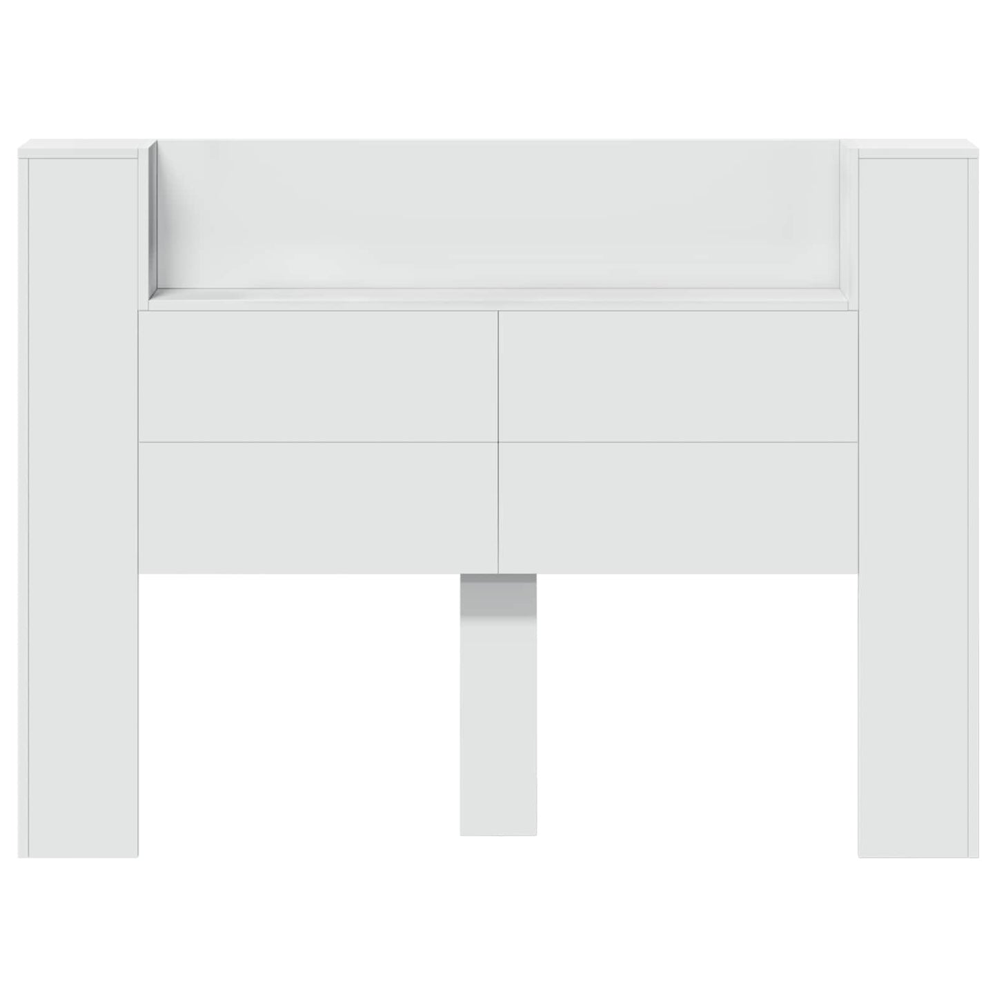 Hodegavlskap med LED Hvit 140 x 16,5 x 103,5 cm Konstruert tre