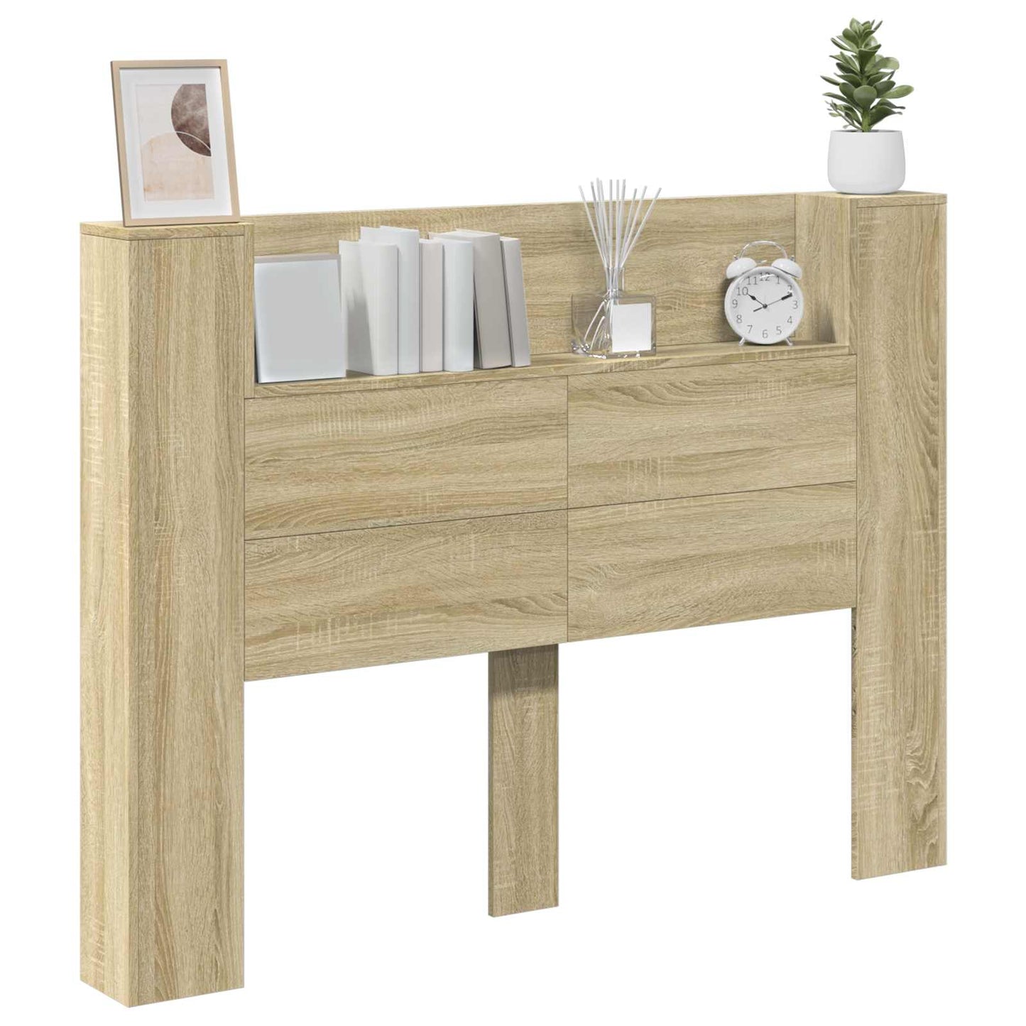 Hodegavlskap med LED med hylle Sonoma 140 x 16,5 x 103,5 cm