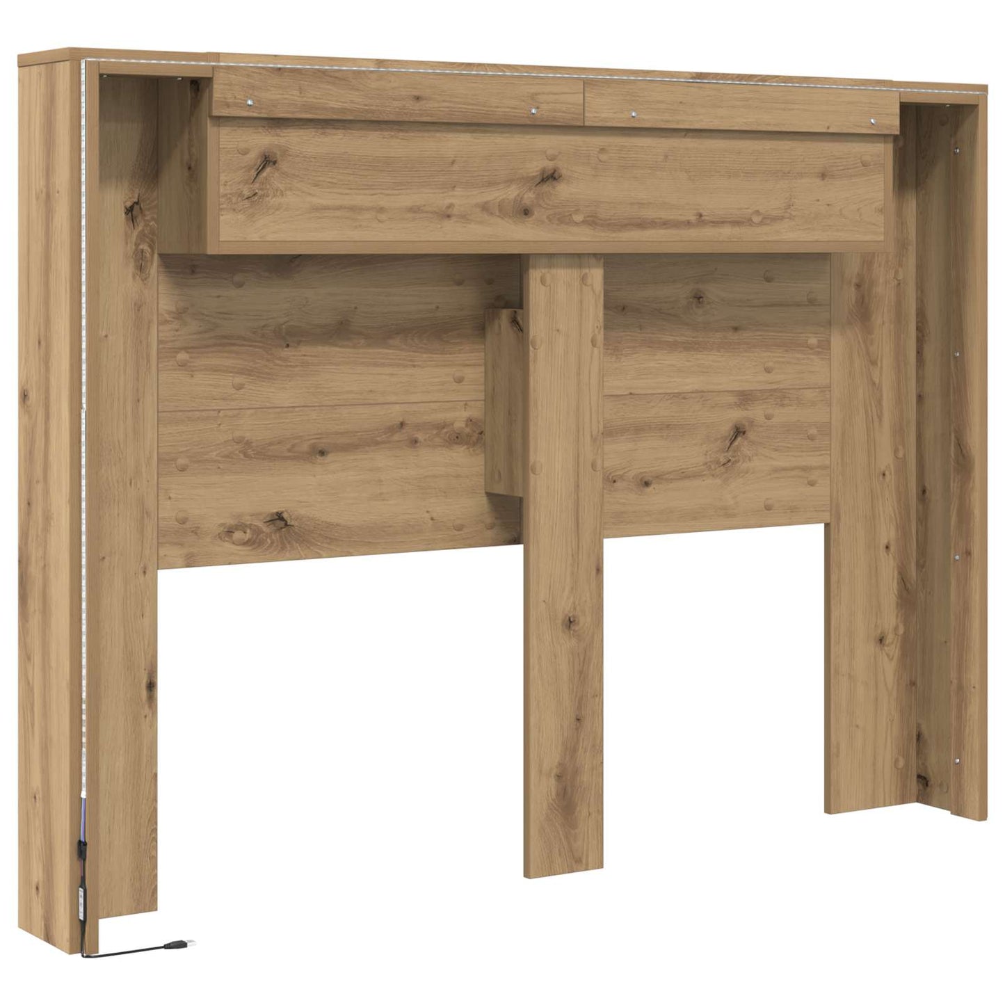 Hodegavlskap med LED Artisan Eik 140 x 16,5 x 103,5 cm vidaXL
