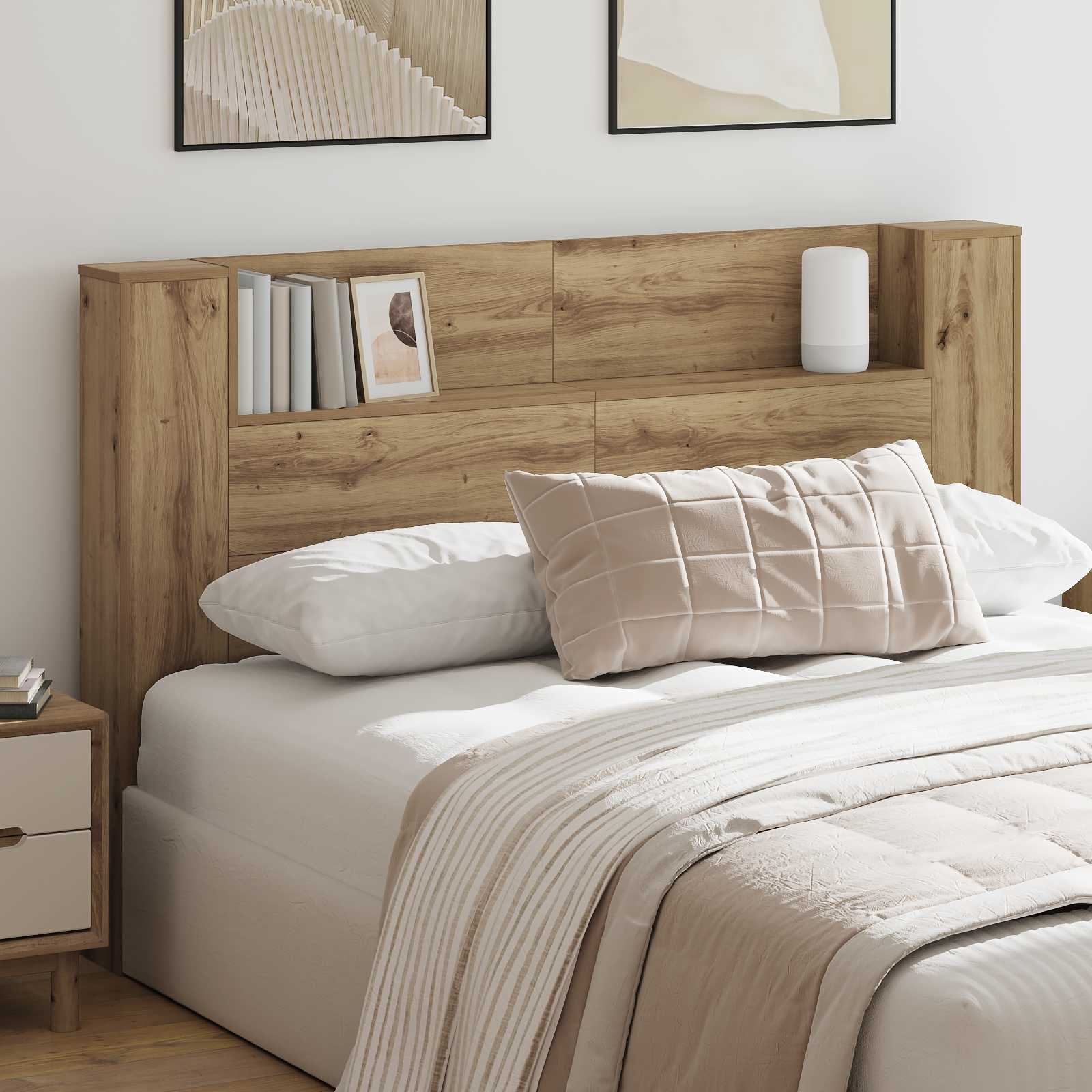 Hodegavlskap med LED Artisan Eik 160 x 16,5 x 103,5 cm vidaXL