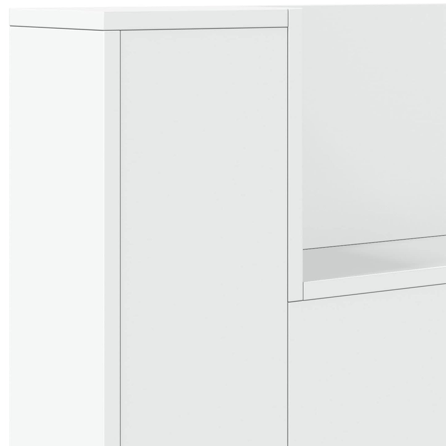 Hodegavlskap med LED Hvit 180 x 16,5 x 103,5 cm Konstruert tre