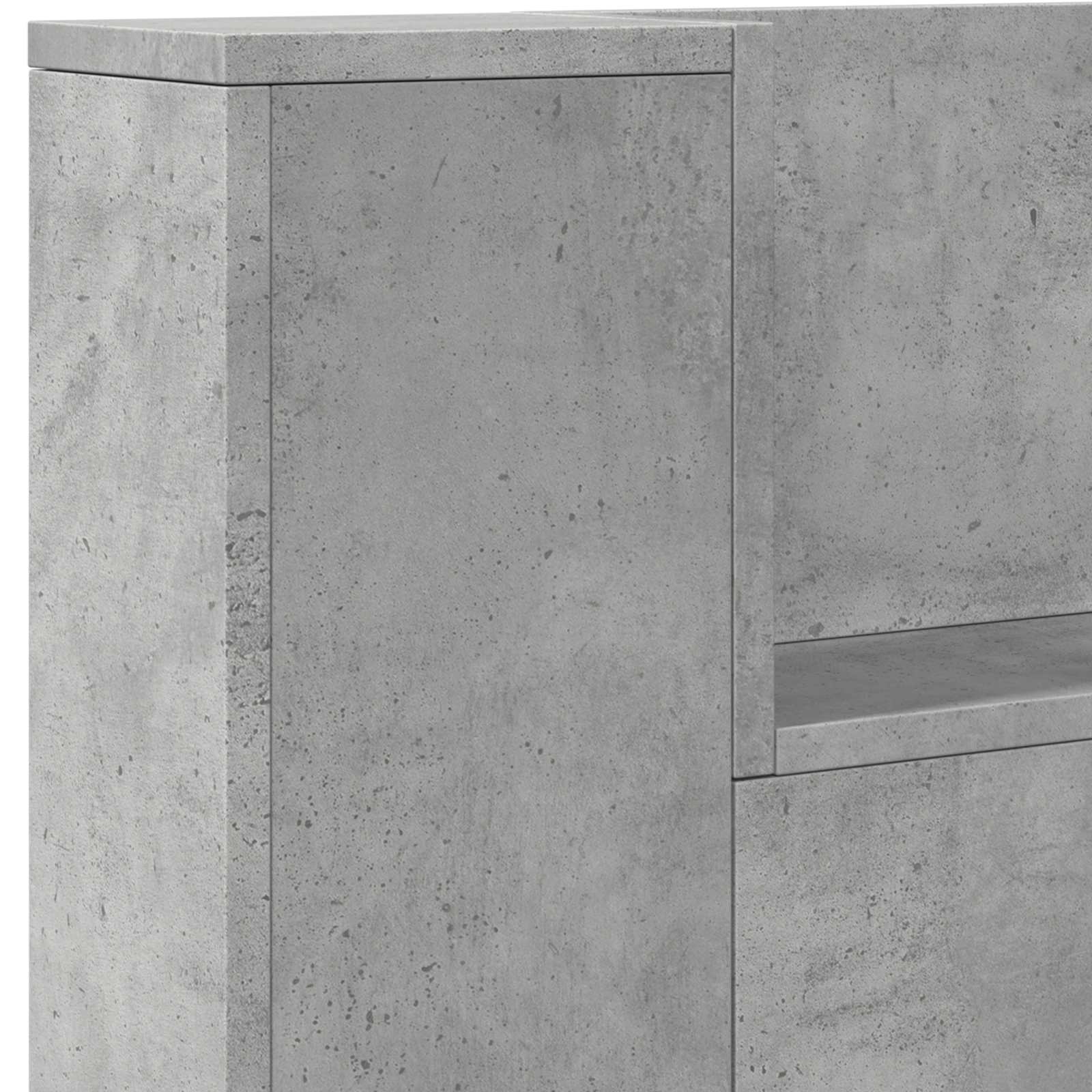 Hodegavlskap med LED med hylle Betong 140 x 16,5 x 103,5 cm vidaXL
