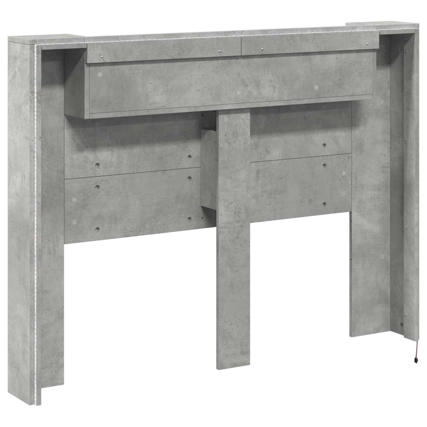 Hodegavlskap med LED med hylle Betong 140 x 16,5 x 103,5 cm vidaXL