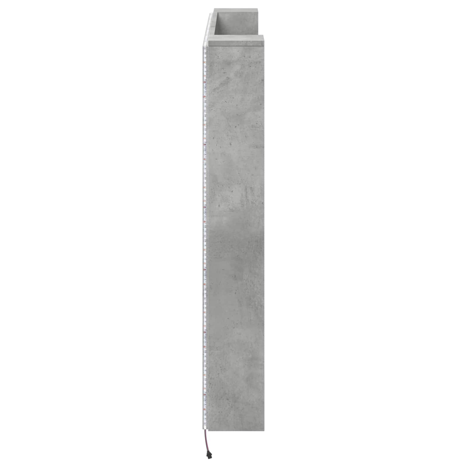Hodegavlskap med LED med hylle Betong 140 x 16,5 x 103,5 cm vidaXL