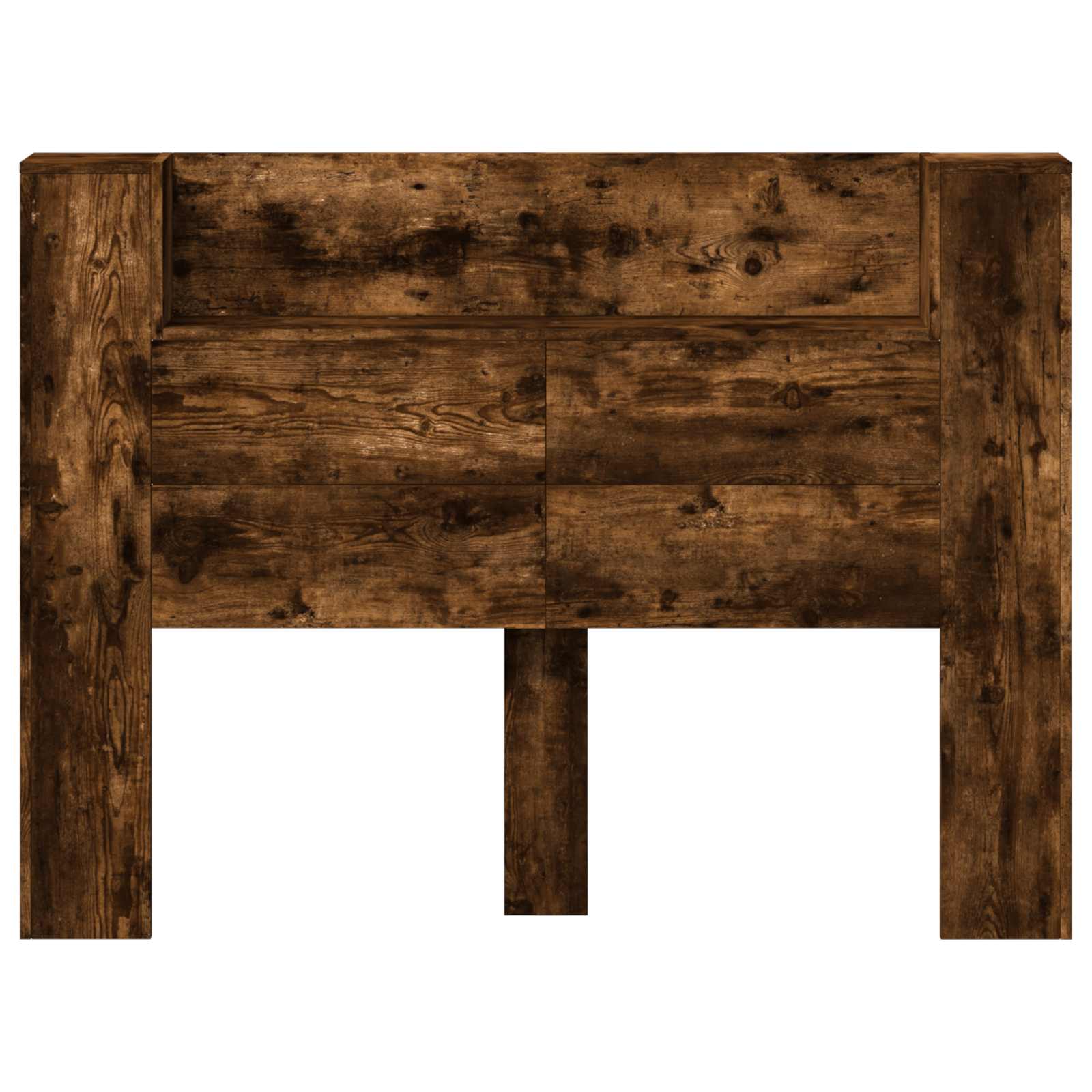 Hodegavlskap med LED med hylle Røkt eik 140 x 16,5 x 103,5 cm vidaXL